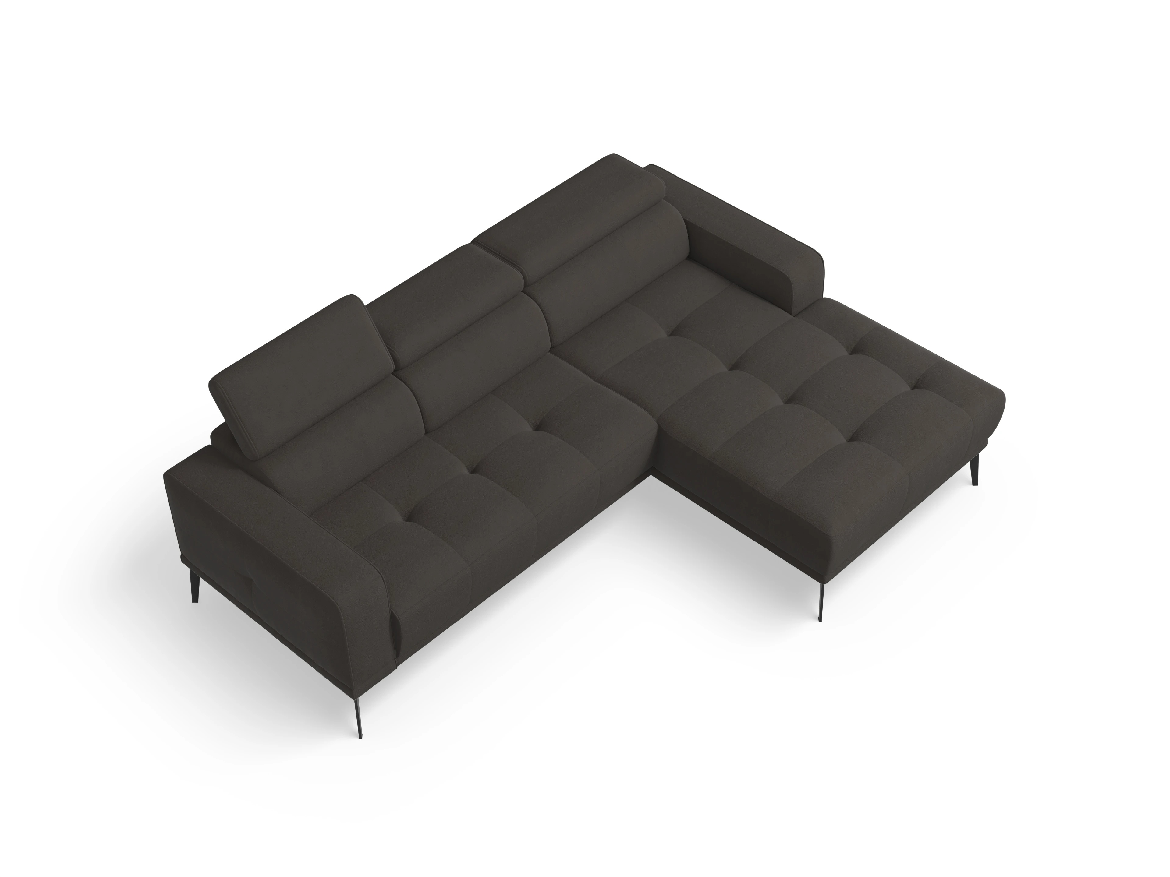 Ansicht des Produktes Marco Ecksofa rechts Abschluss offen in Stoff Braun