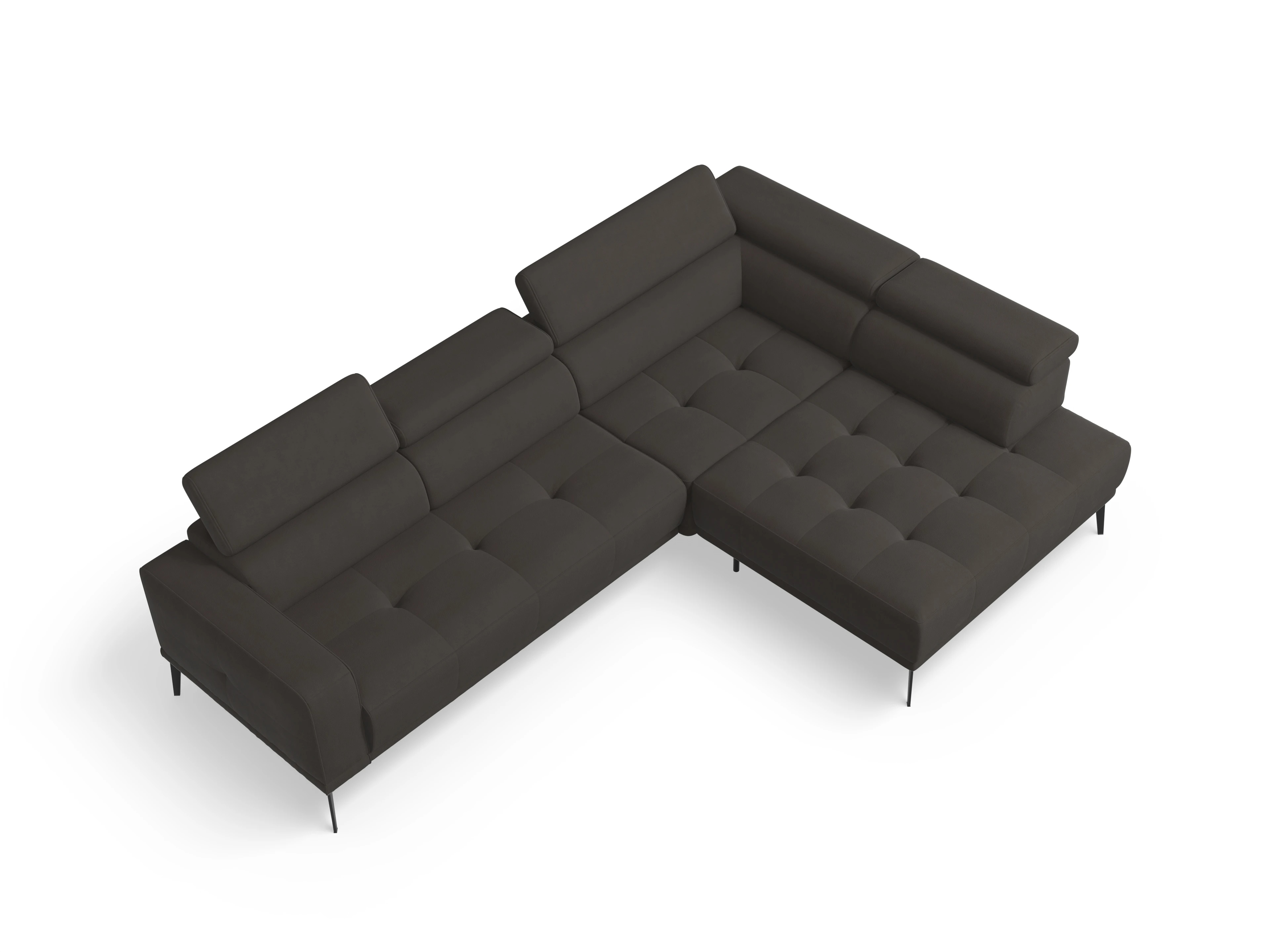 Ansicht des Produktes Marco Ecksofa rechts Abschluss offen in Stoff Braun