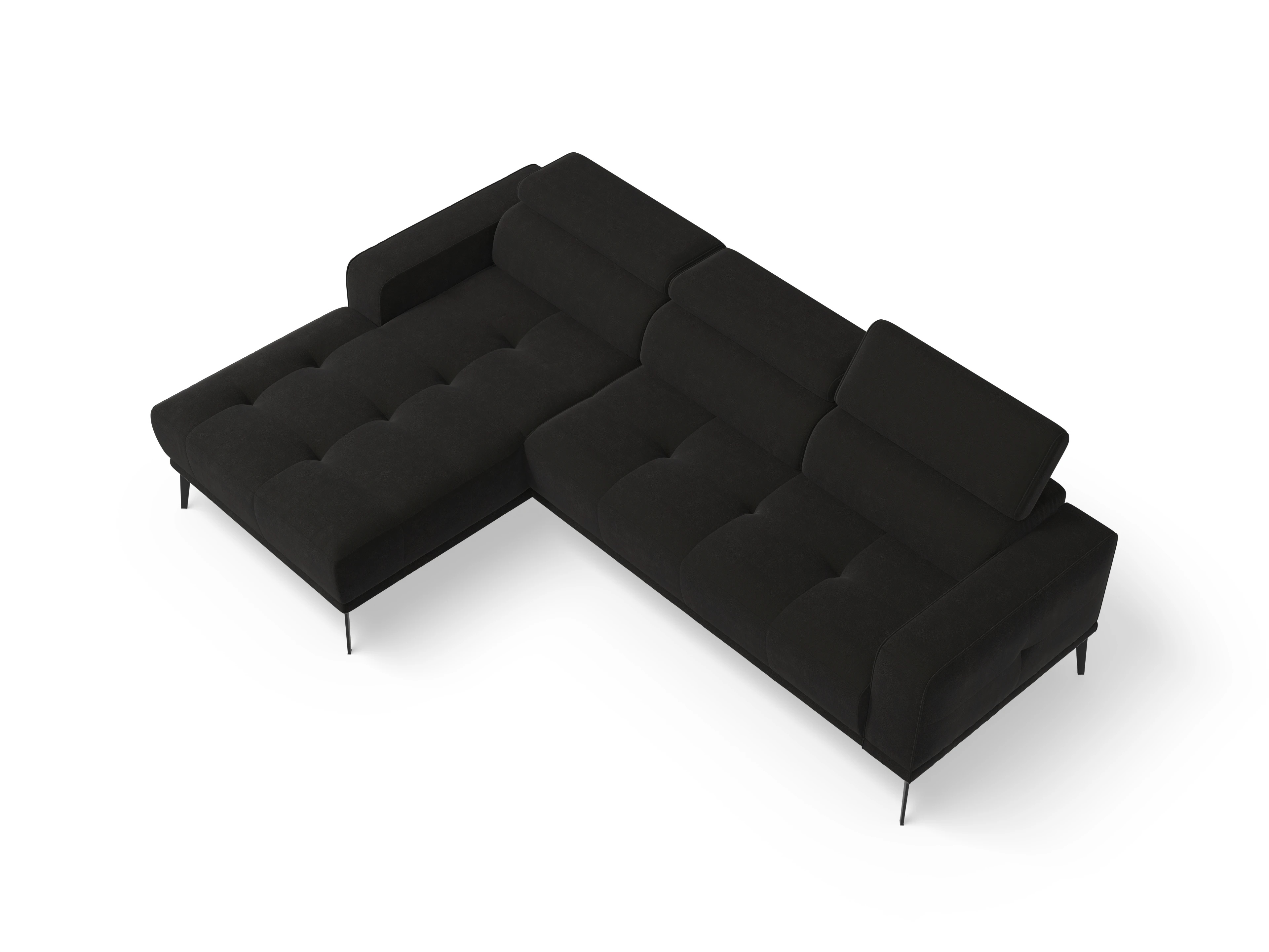 Ansicht des Produktes Marco Ecksofa links Abschluss offen in Stoff Braun
