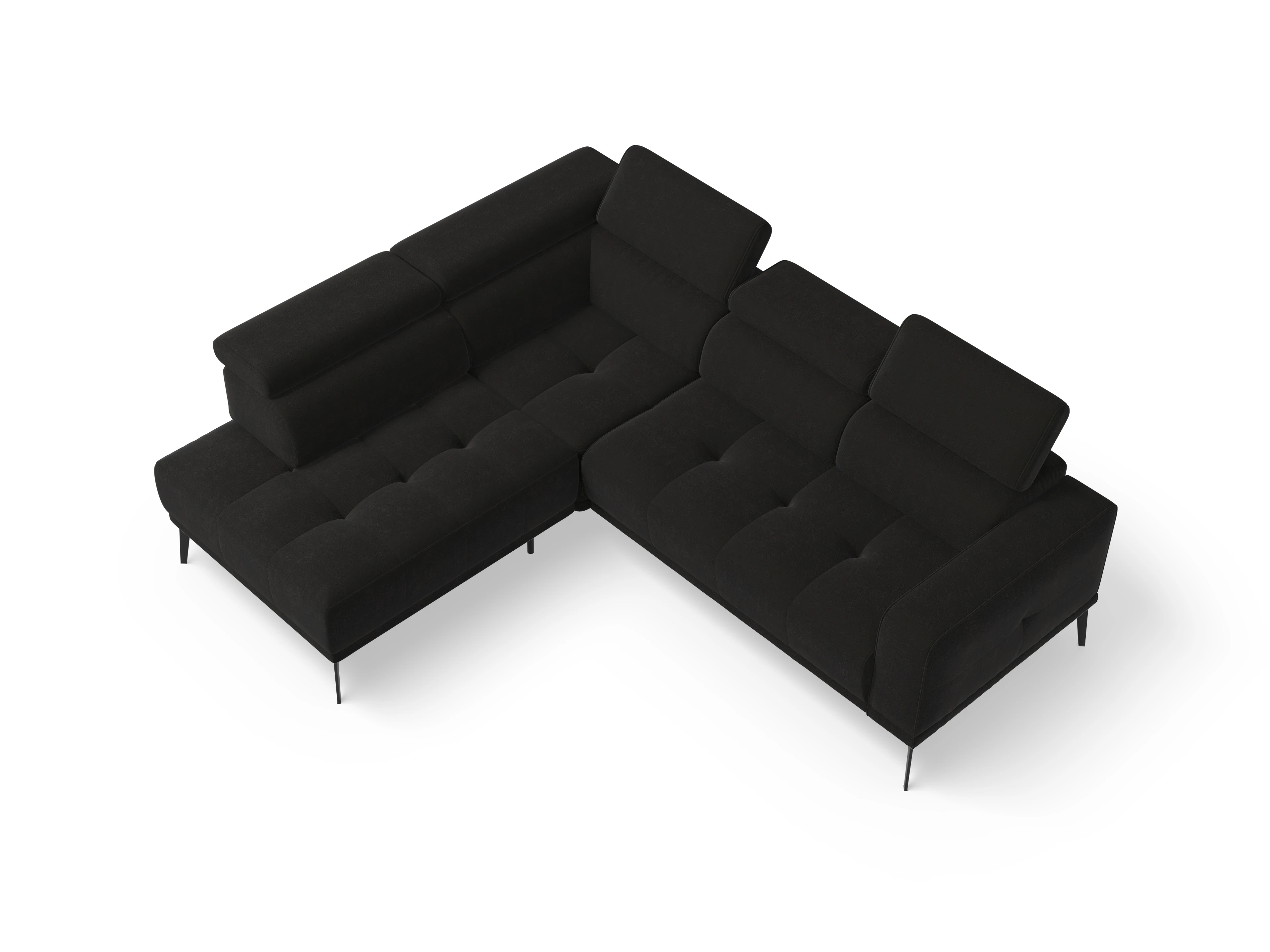 Marco Aho kl Small L Ansicht des Produktes Marco Ecksofa links Abschluss offen in Stoff Braun