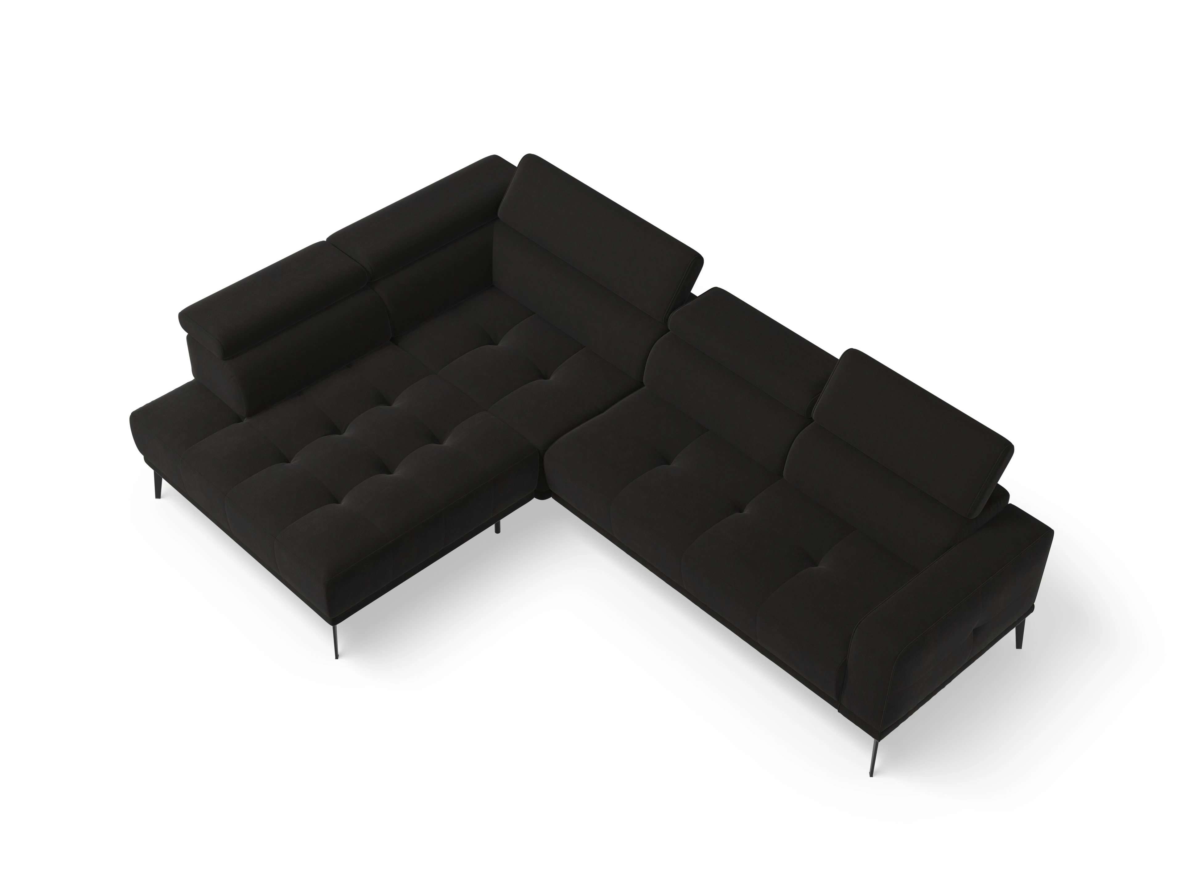 Ansicht des Produktes Marco Ecksofa links Abschluss offen in Stoff Braun