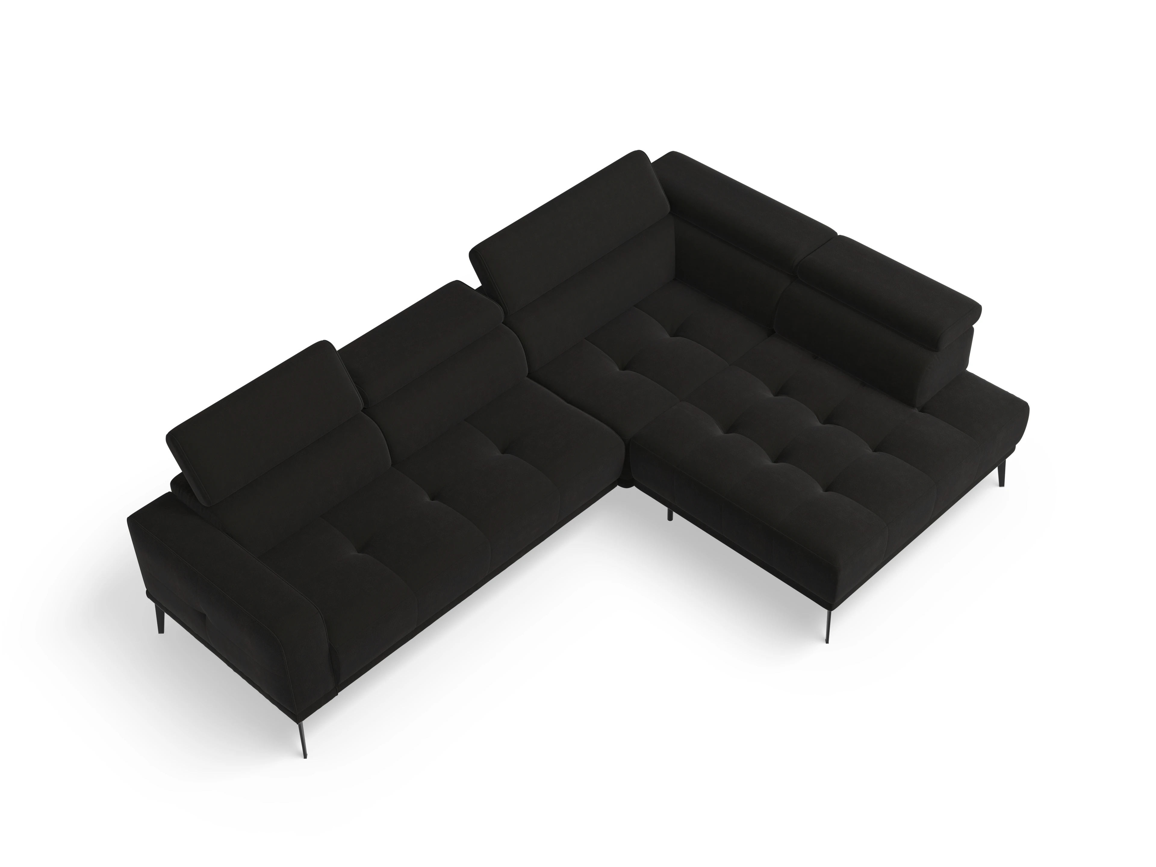 Ansicht des Produktes Marco Ecksofa rechts Abschluss offen in Stoff Braun