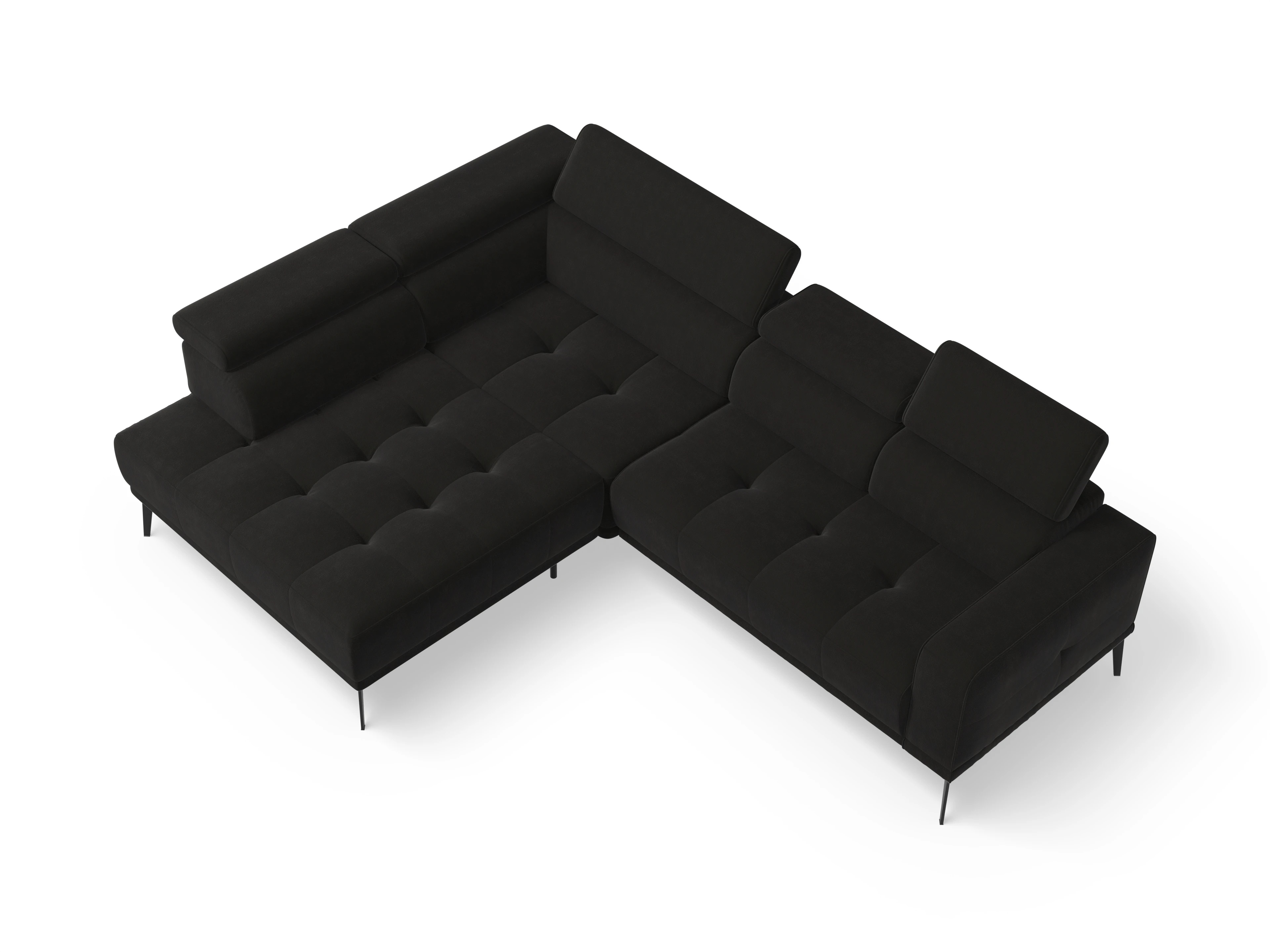 Ansicht des Produktes Marco Ecksofa links Abschluss offen in Stoff Braun
