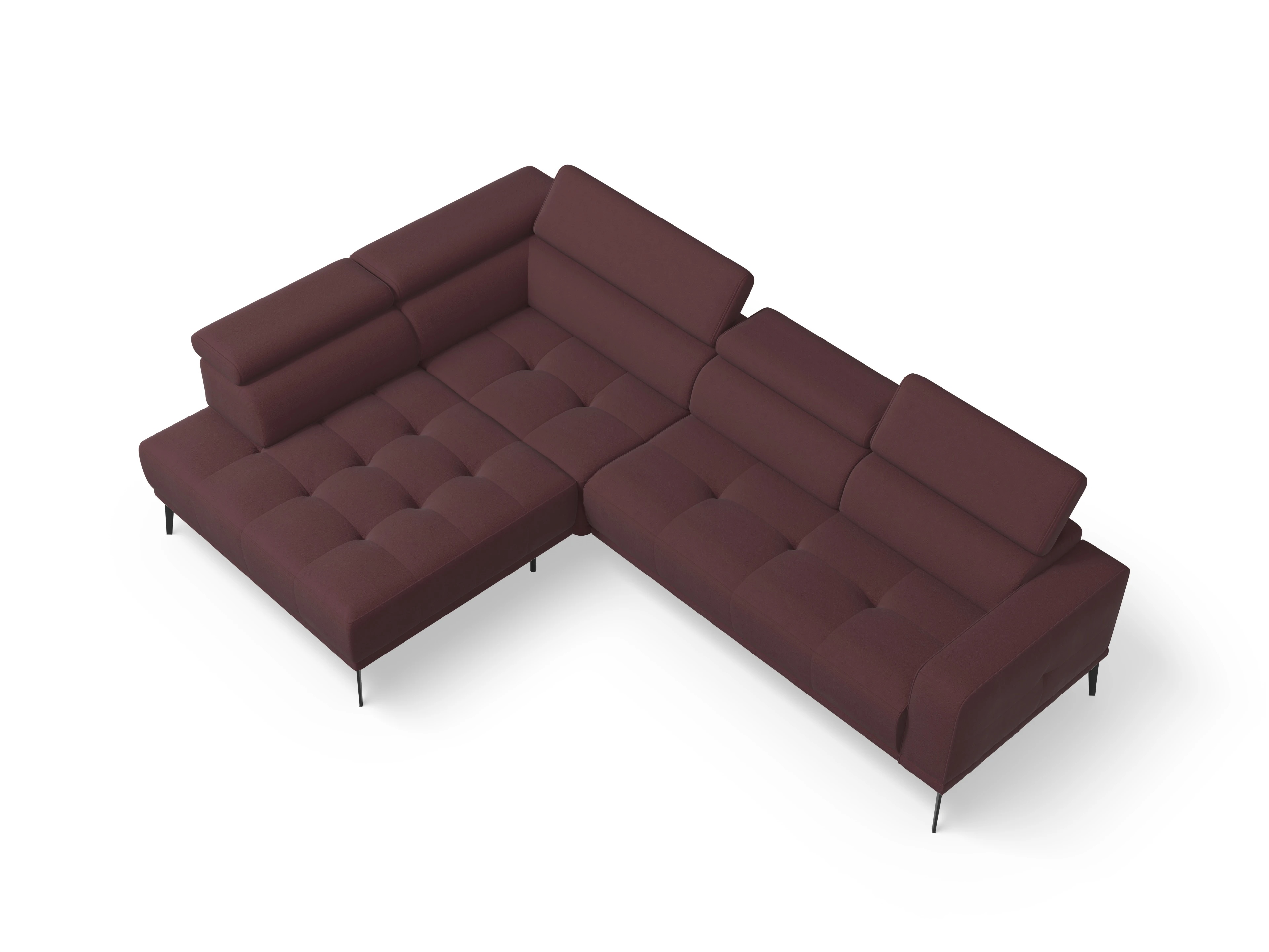 Ansicht des Produktes Marco Ecksofa links Abschluss offen in Stoff Rot