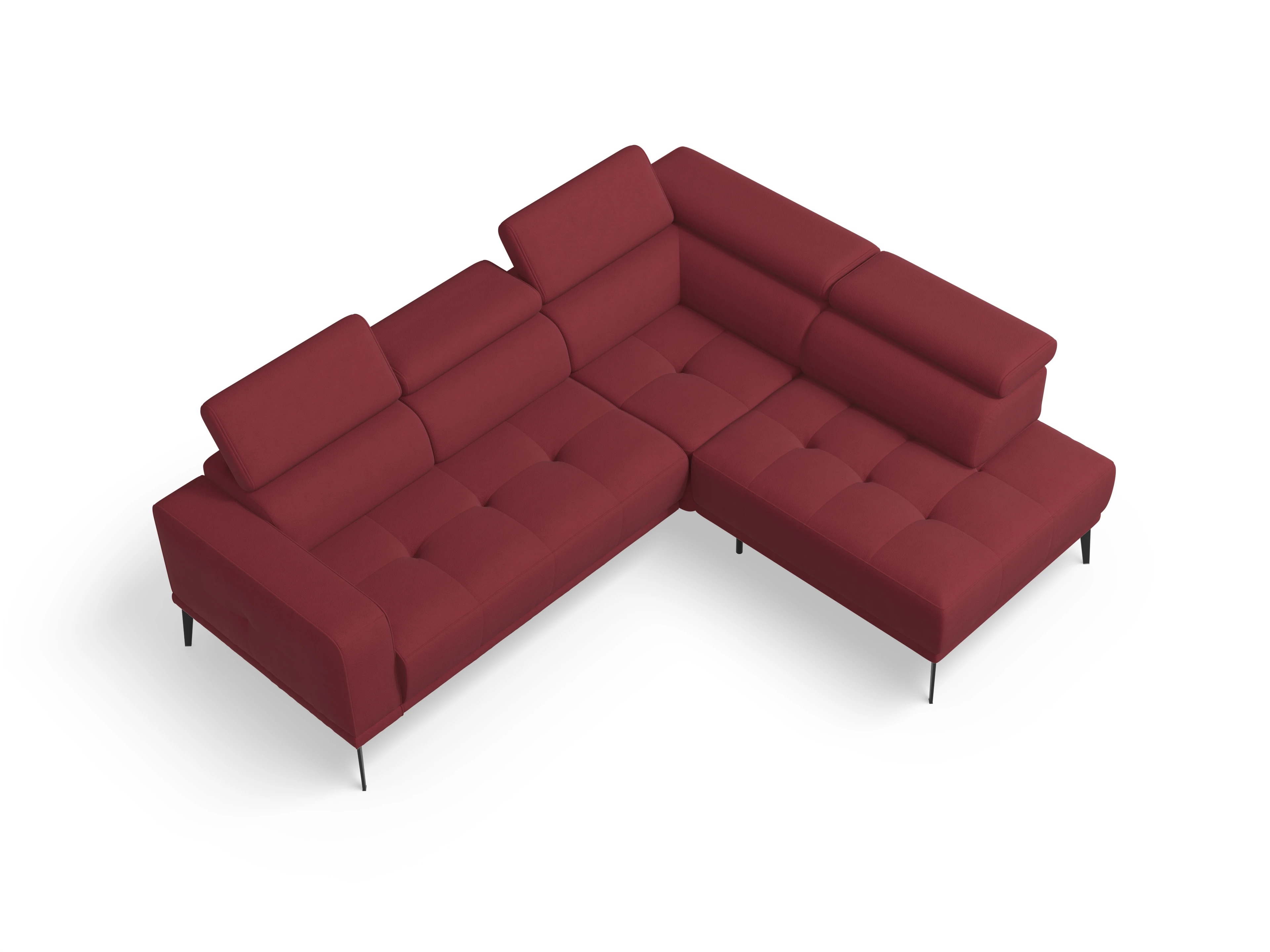 Ansicht des Produktes Marco Ecksofa rechts Abschluss offen in Stoff Rot