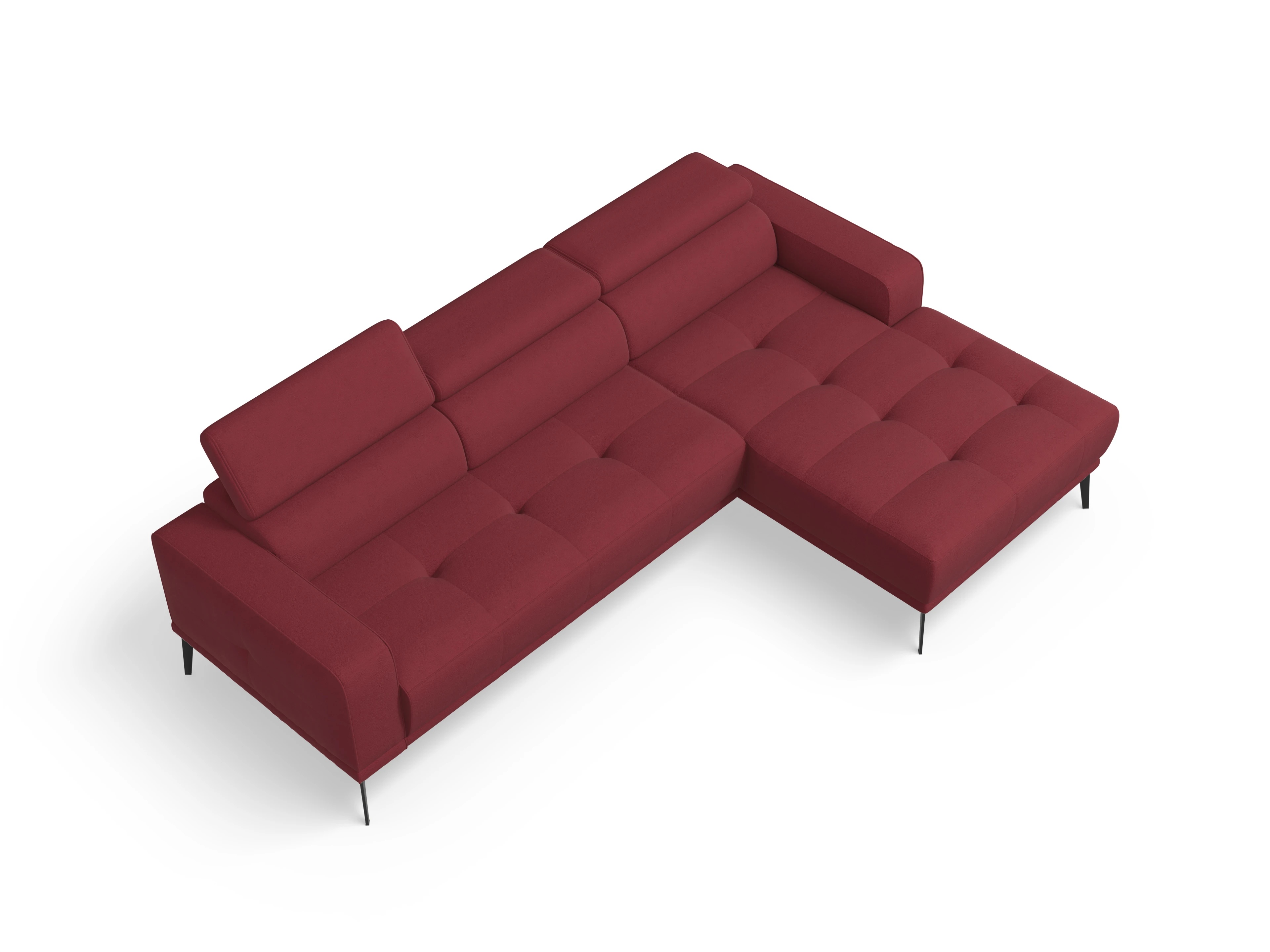 Ansicht des Produktes Marco Ecksofa rechts Abschluss offen in Stoff Rot