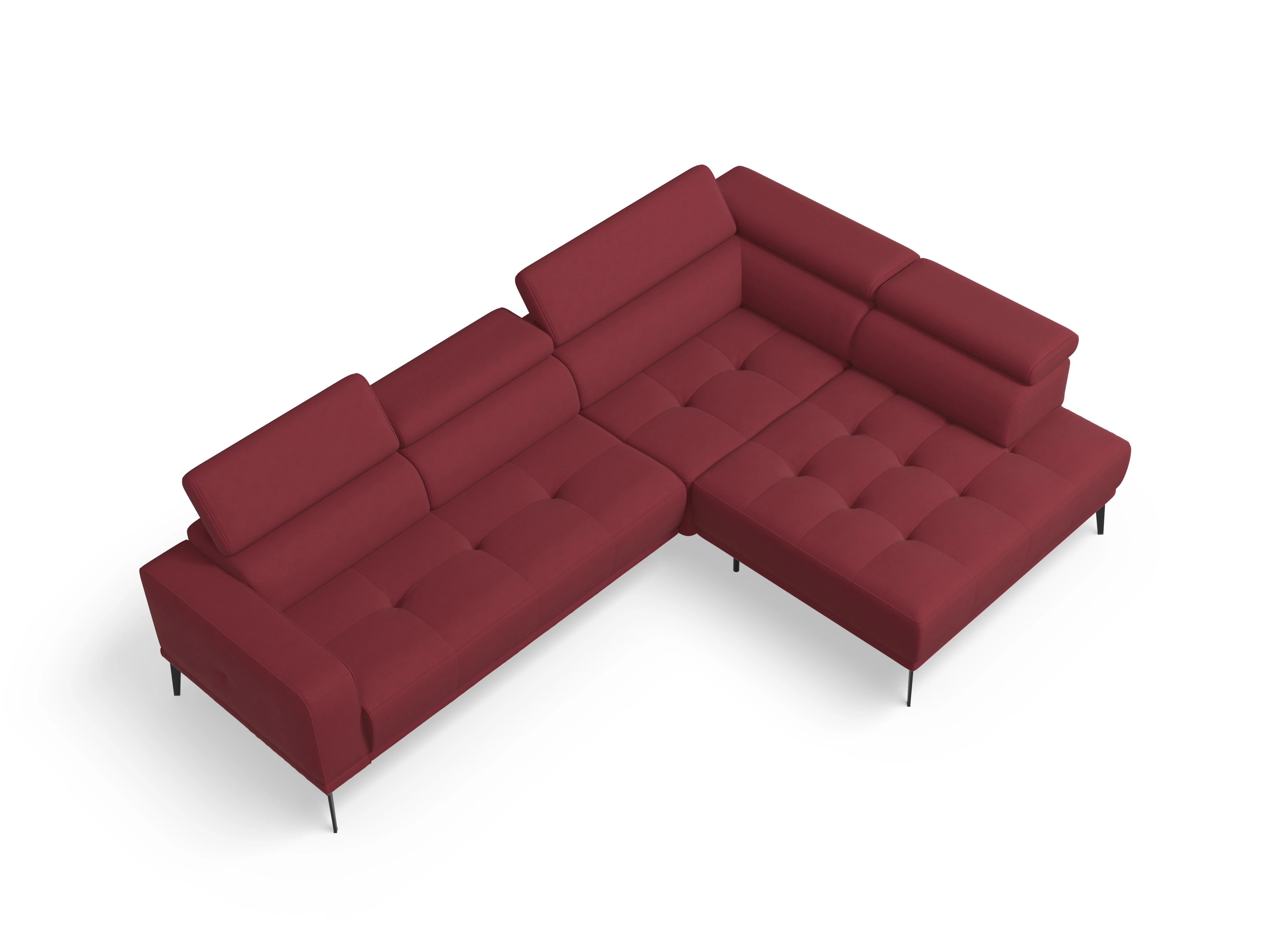 Ansicht des Produktes Marco Ecksofa rechts Abschluss offen in Stoff Rot