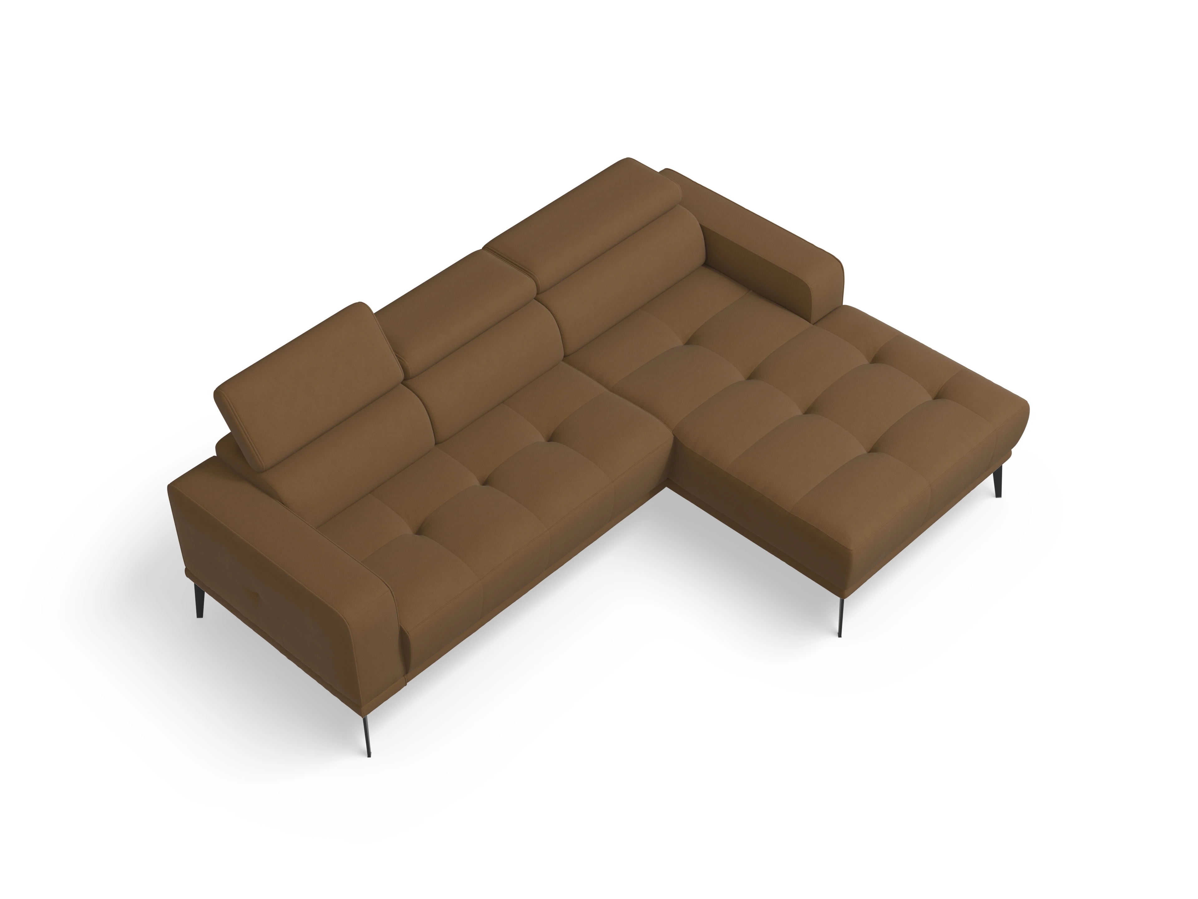 Ansicht des Produktes Marco Ecksofa rechts Abschluss offen in Stoff Gelb