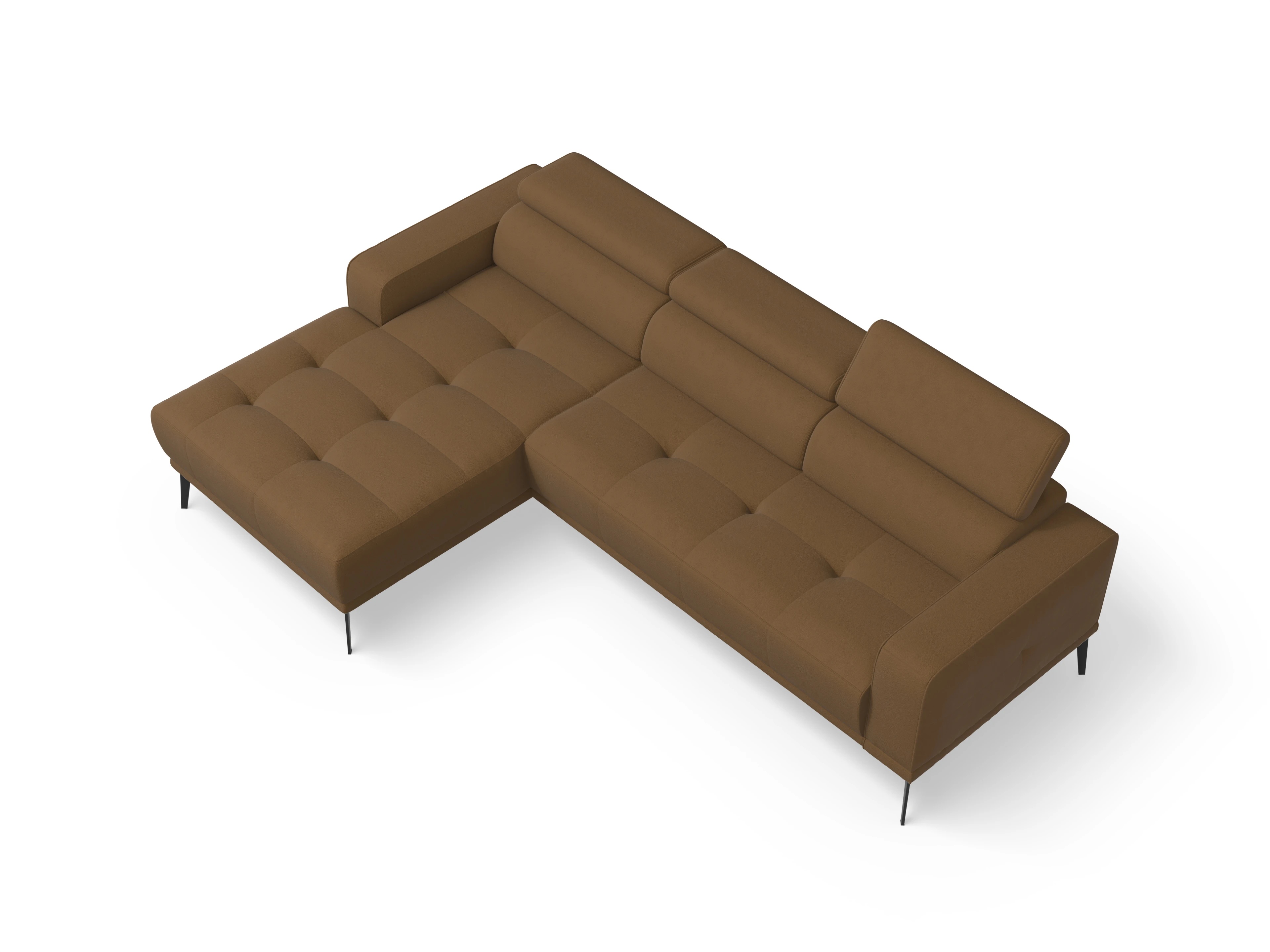 Marco LO Medium L Ansicht des Produktes Marco Ecksofa links Abschluss offen in Stoff Gelb