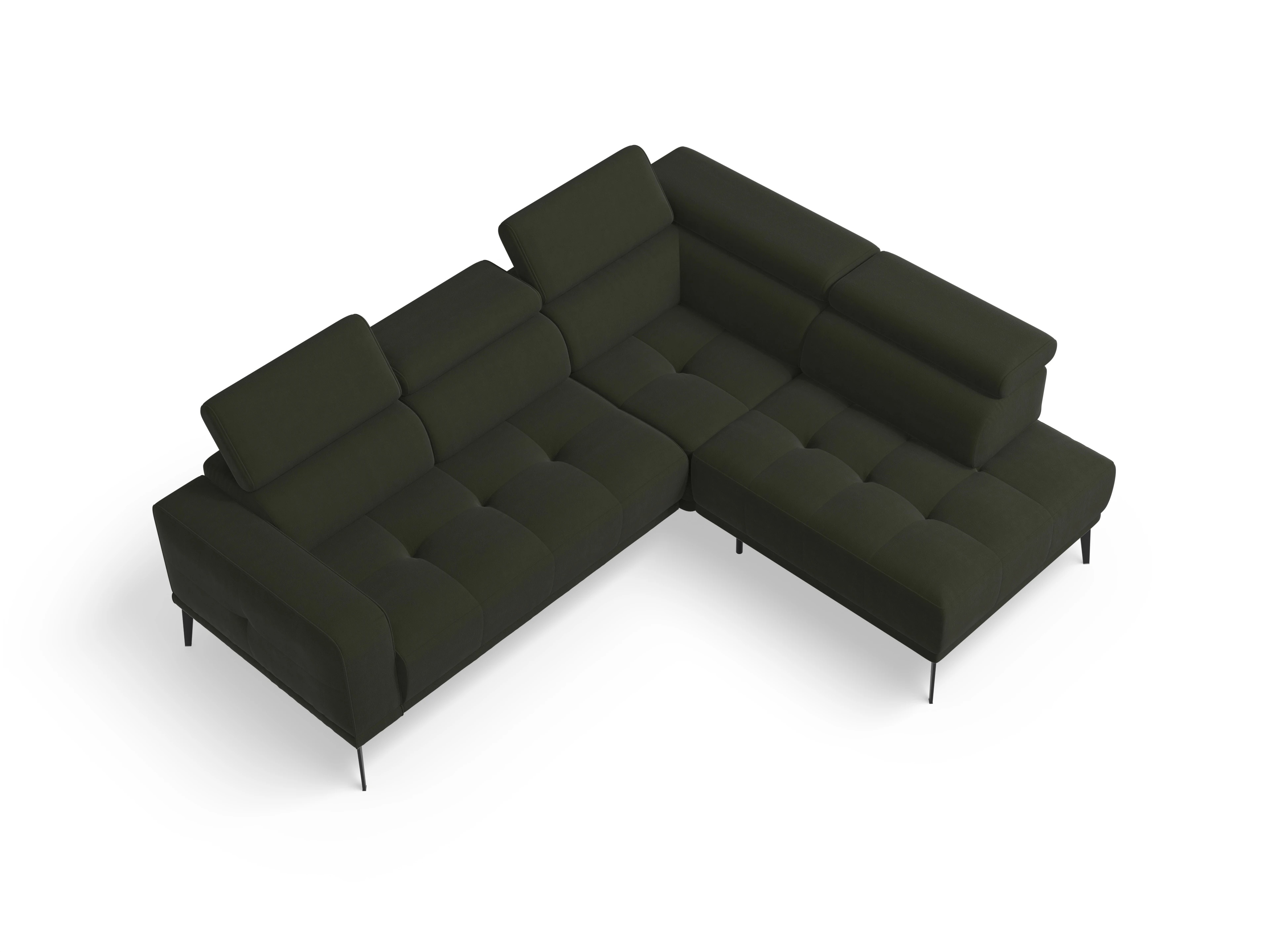 Ansicht des Produktes Marco Ecksofa rechts Abschluss offen in Stoff Grün