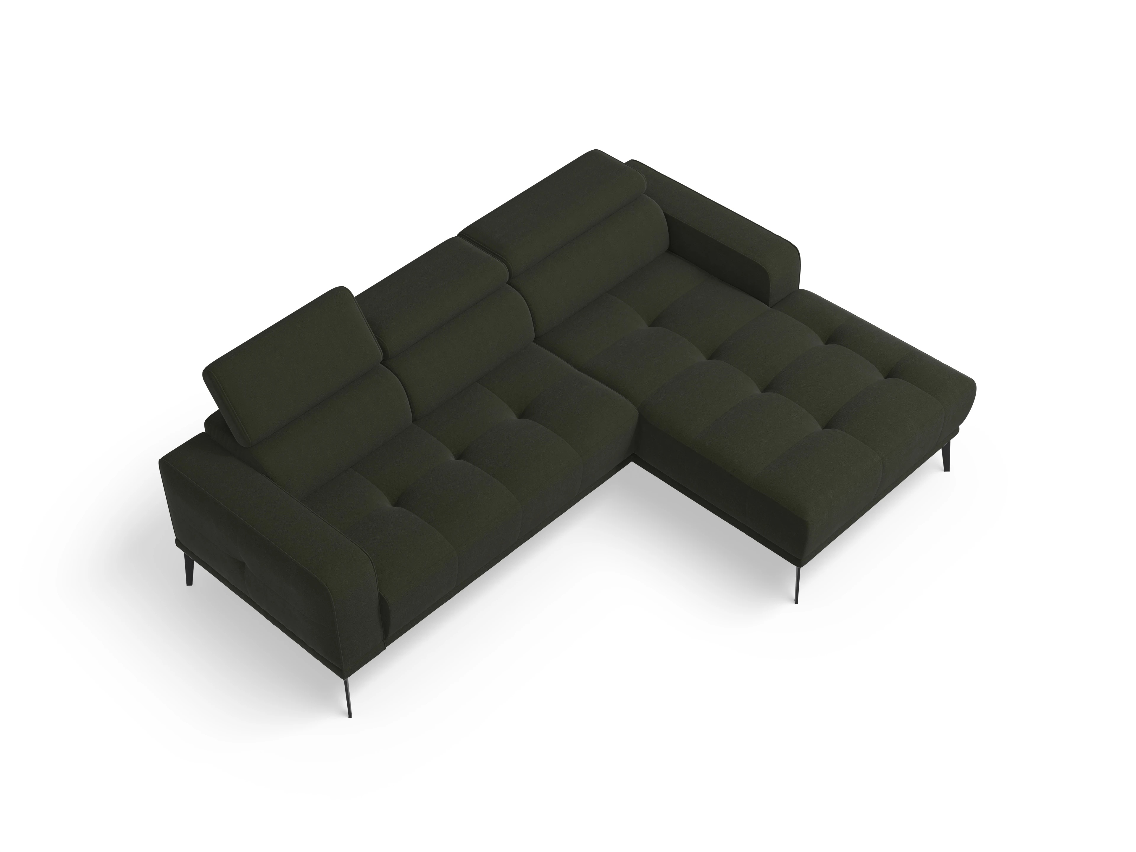 Marco LO Small R Ansicht des Produktes Marco Ecksofa rechts Abschluss offen in Stoff Grün