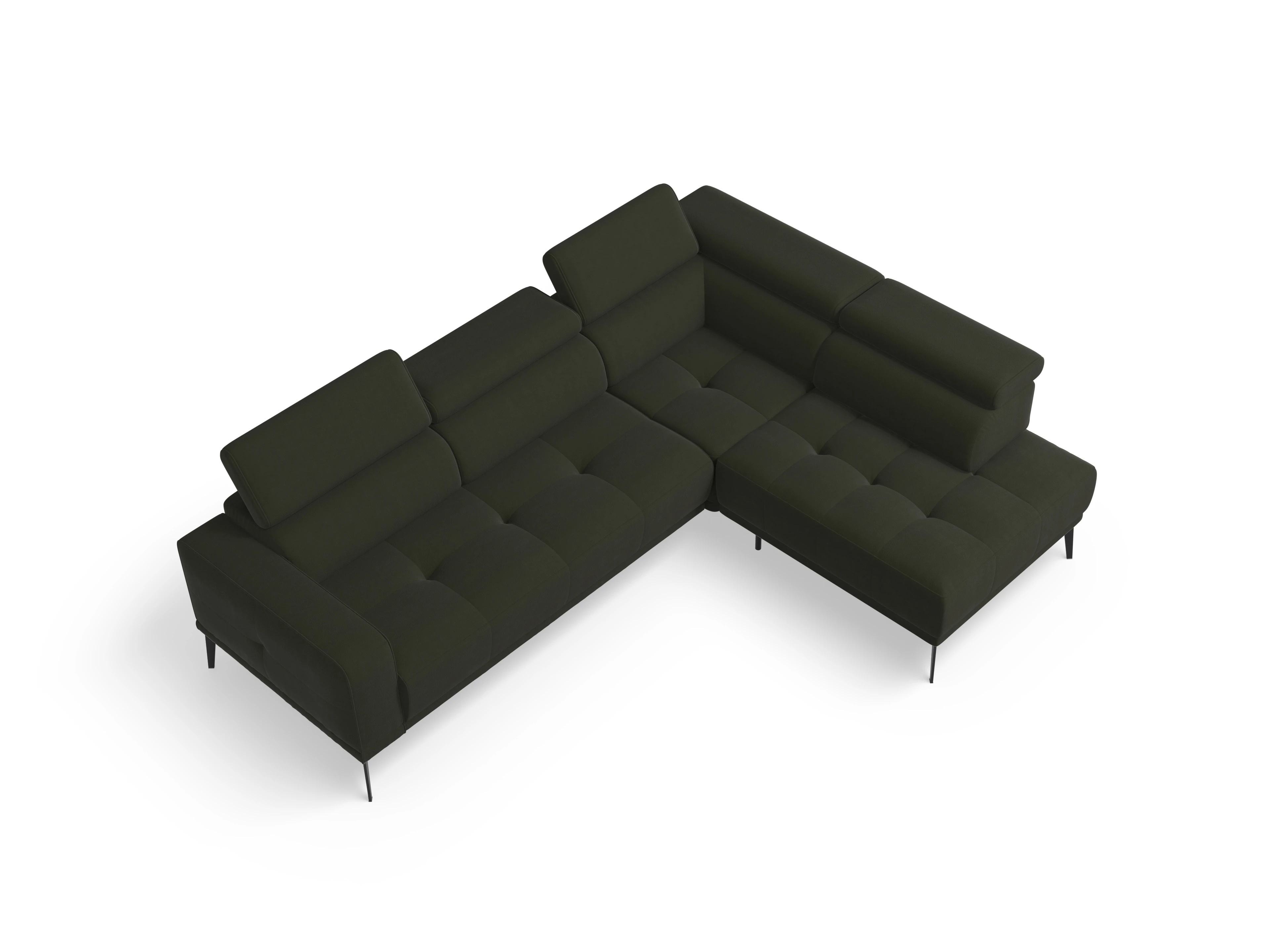 Ansicht des Produktes Marco Ecksofa rechts Abschluss offen in Stoff Grün