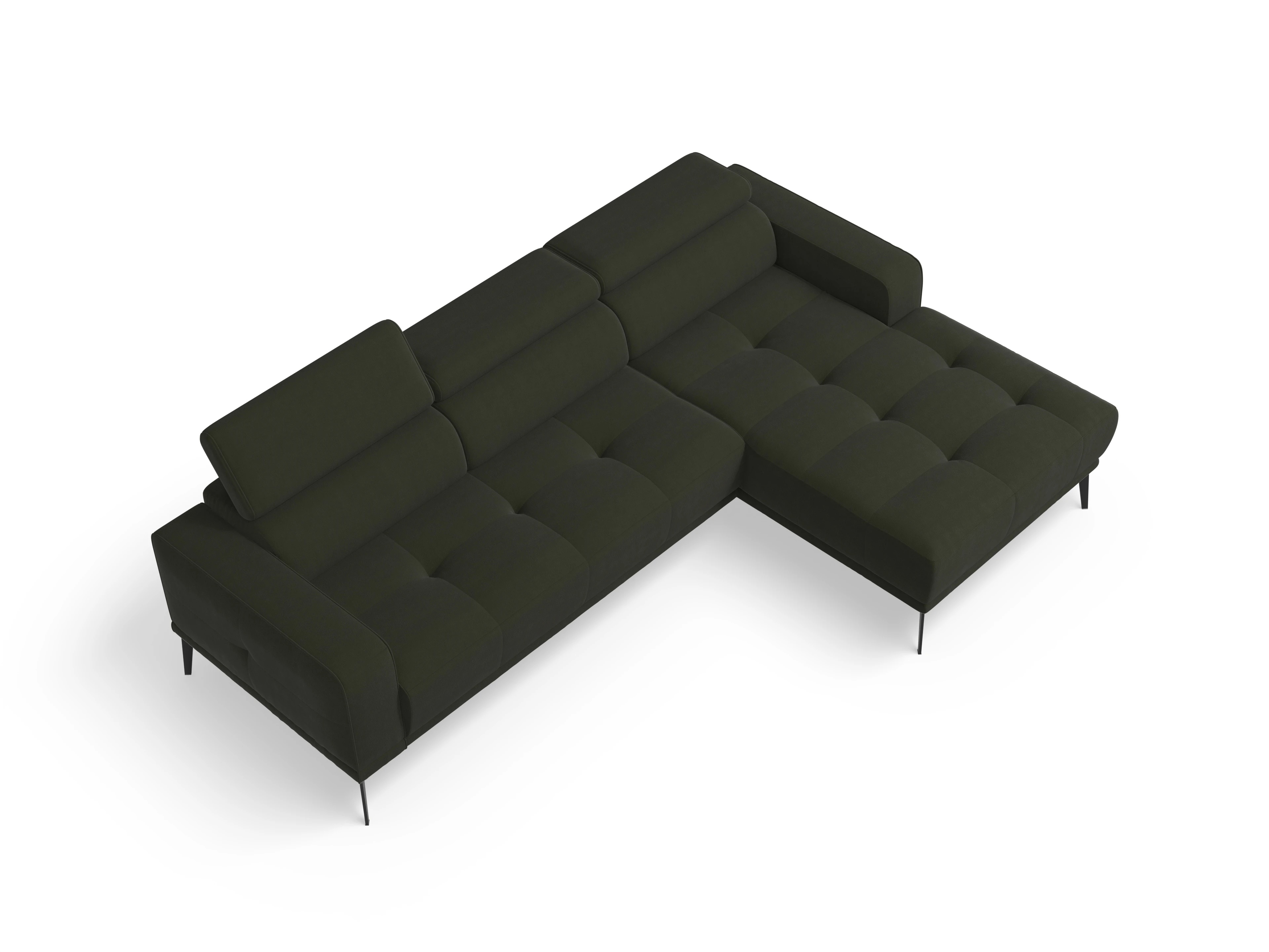 Marco LO Medium R Ansicht des Produktes Marco Ecksofa rechts Abschluss offen in Stoff Grün