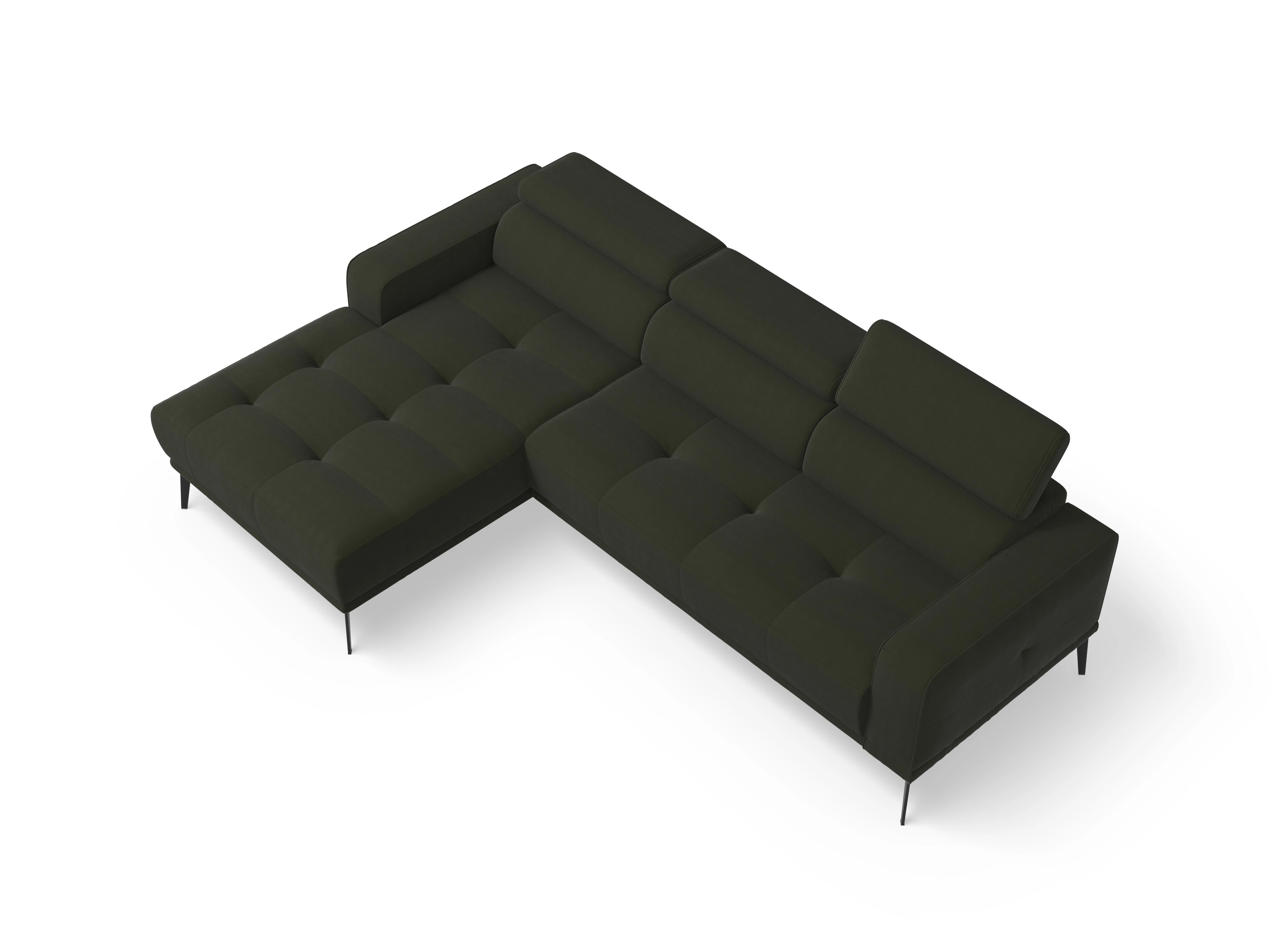 Ansicht des Produktes Marco Ecksofa links Abschluss offen in Stoff Grün