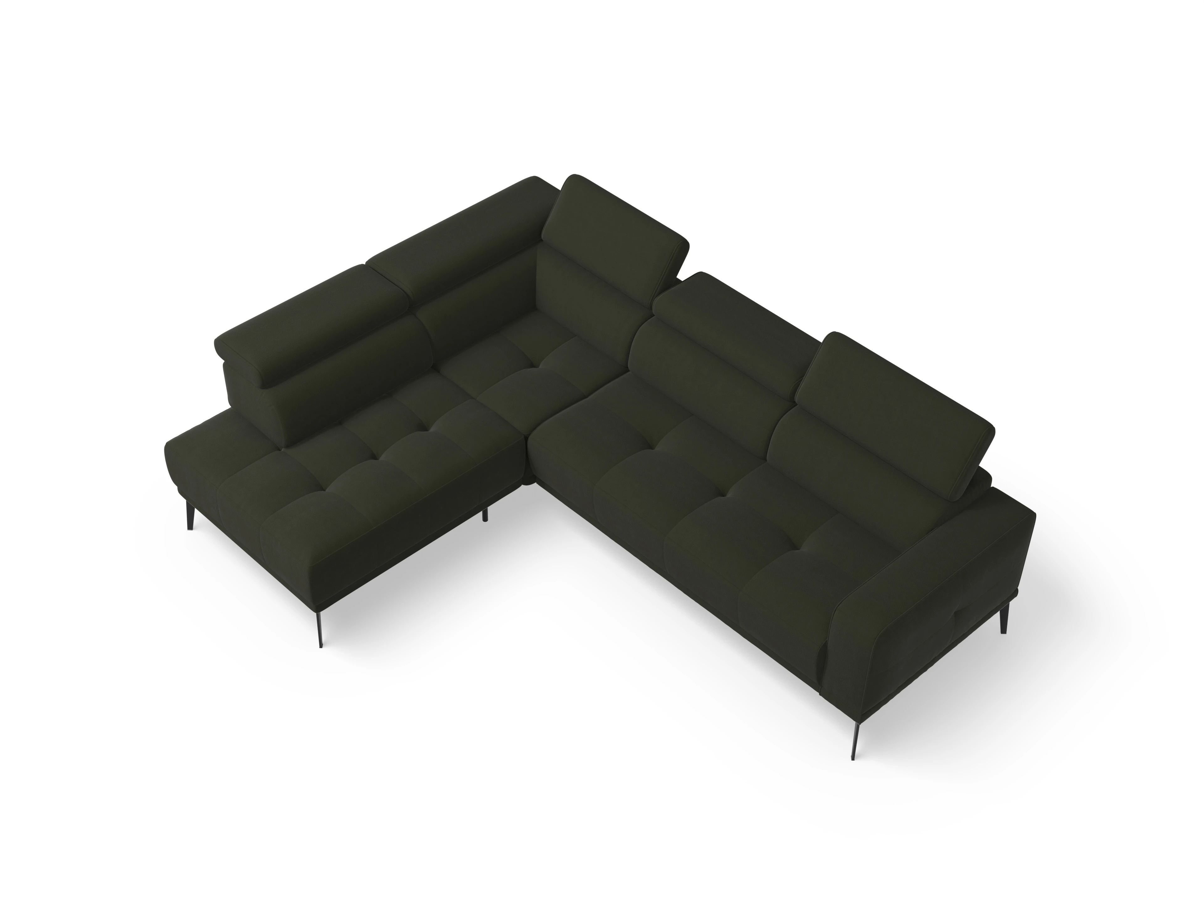 Ansicht des Produktes Marco Ecksofa links Abschluss offen in Stoff Grün