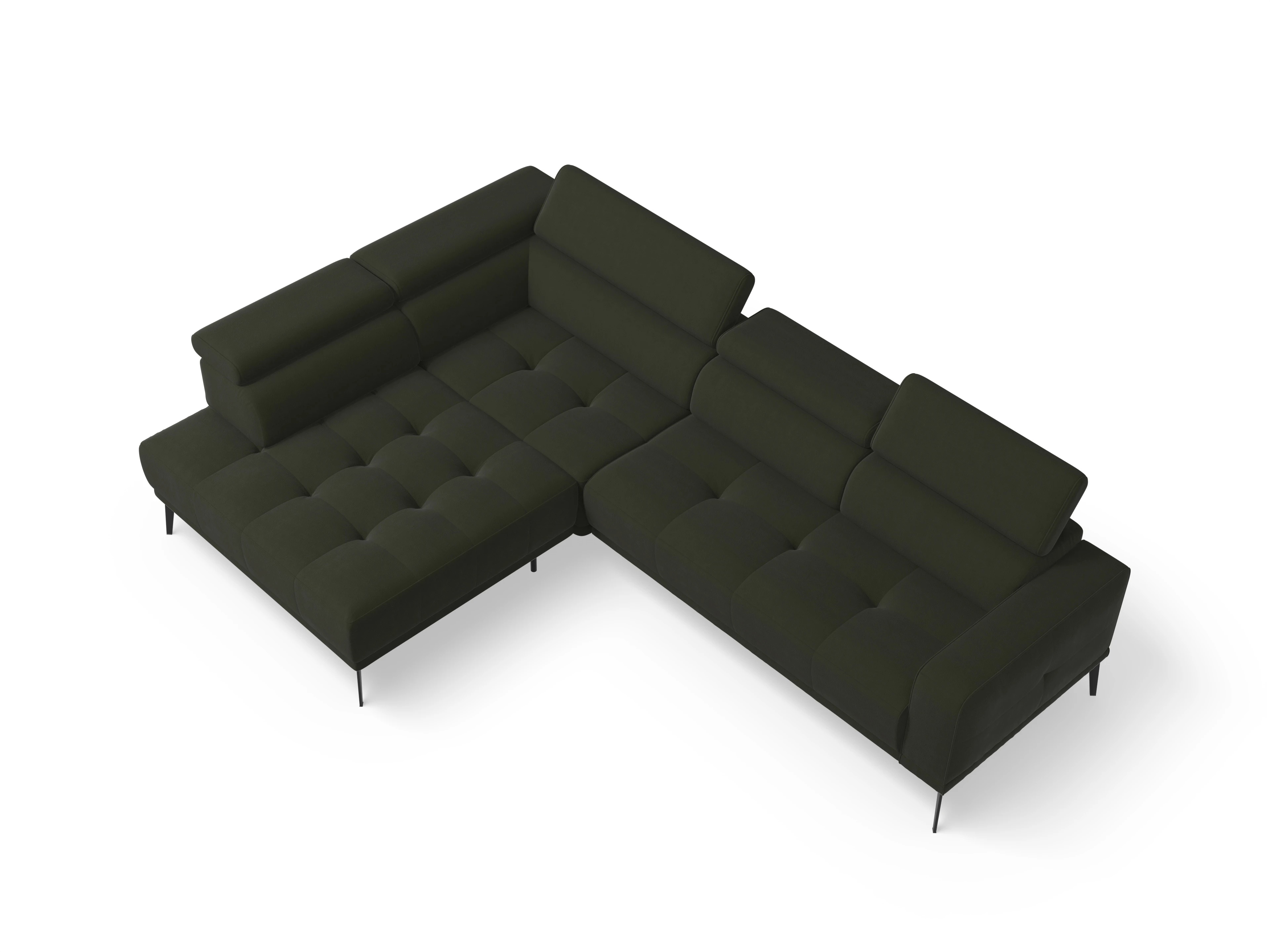 Ansicht des Produktes Marco Ecksofa links Abschluss offen in Stoff Grün
