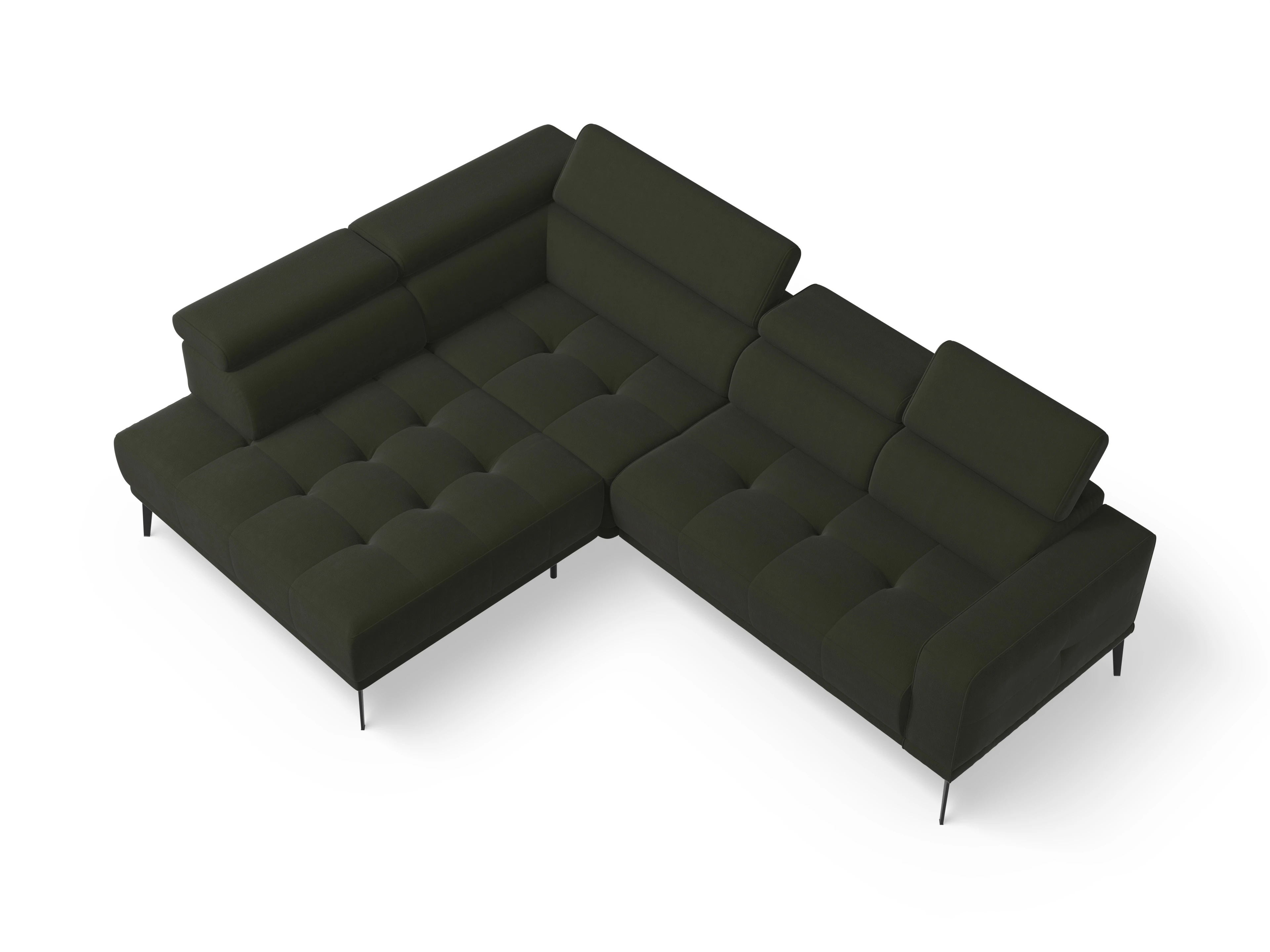 Ansicht des Produktes Marco Ecksofa links Abschluss offen in Stoff Grün