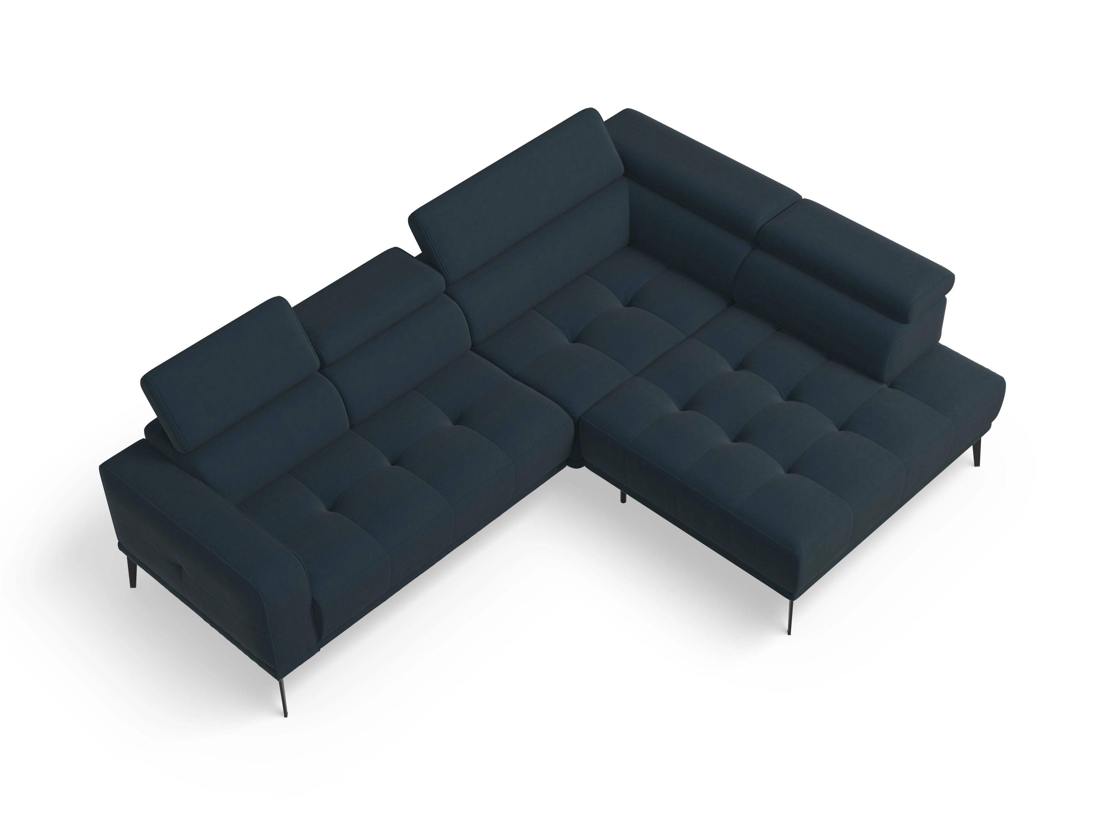 Ansicht des Produktes Marco Ecksofa rechts Abschluss offen in Stoff Blau