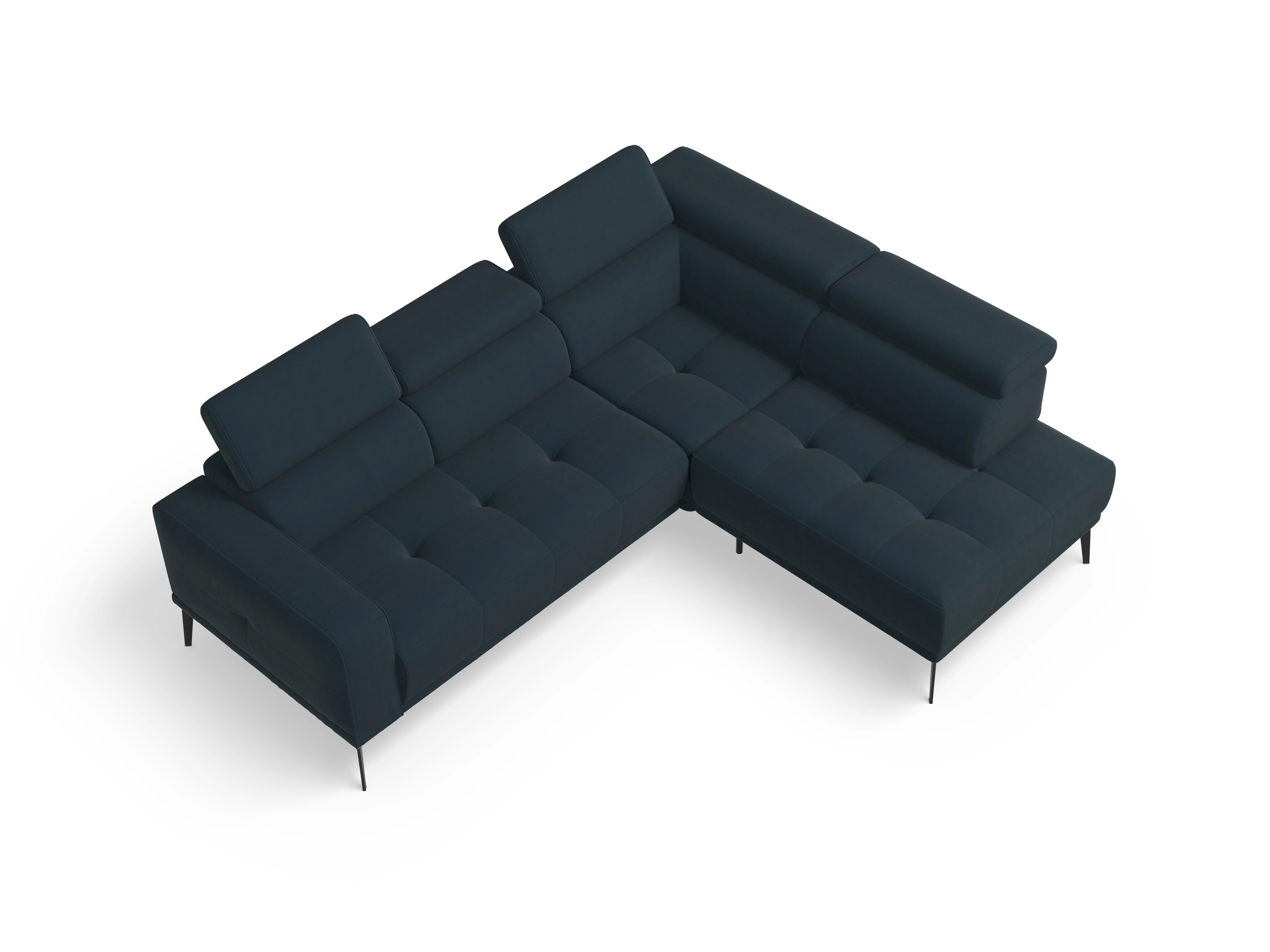 Ansicht des Produktes Marco Ecksofa rechts Abschluss offen in Stoff Blau