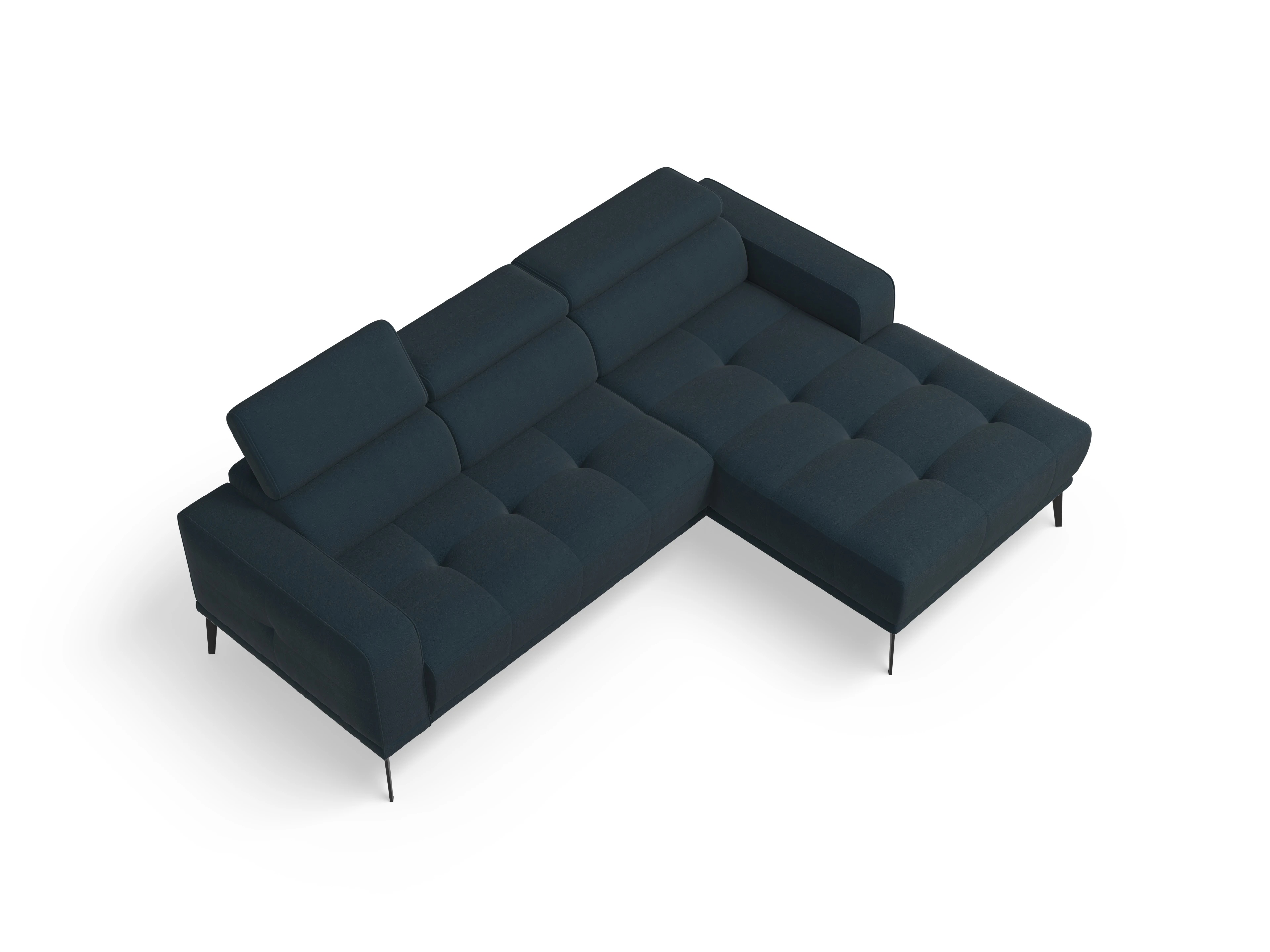 Ansicht des Produktes Marco Ecksofa rechts Abschluss offen in Stoff Blau