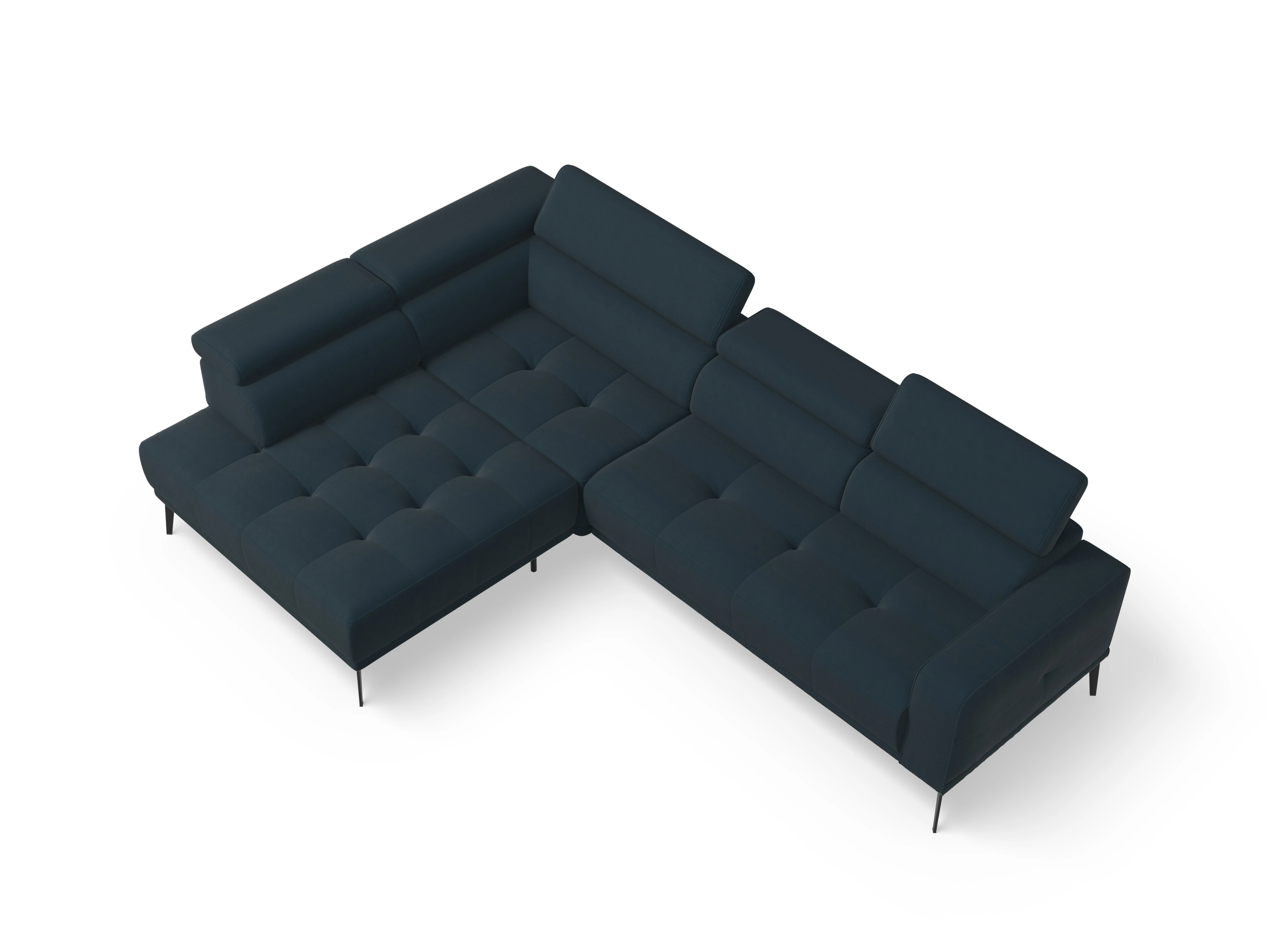 Ansicht des Produktes Marco Ecksofa links Abschluss offen in Stoff Blau