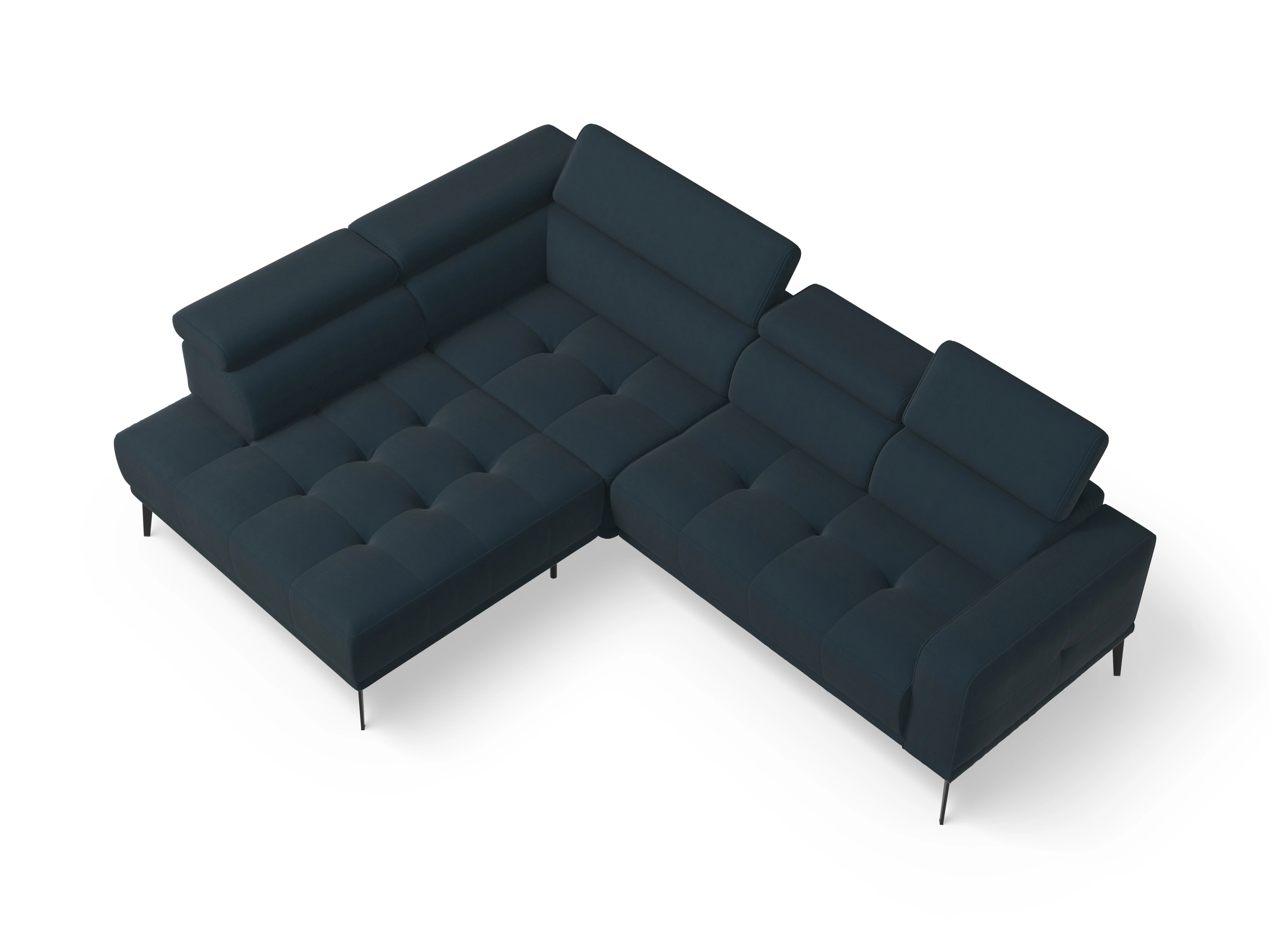 Ansicht des Produktes Marco Ecksofa links Abschluss offen in Stoff Blau
