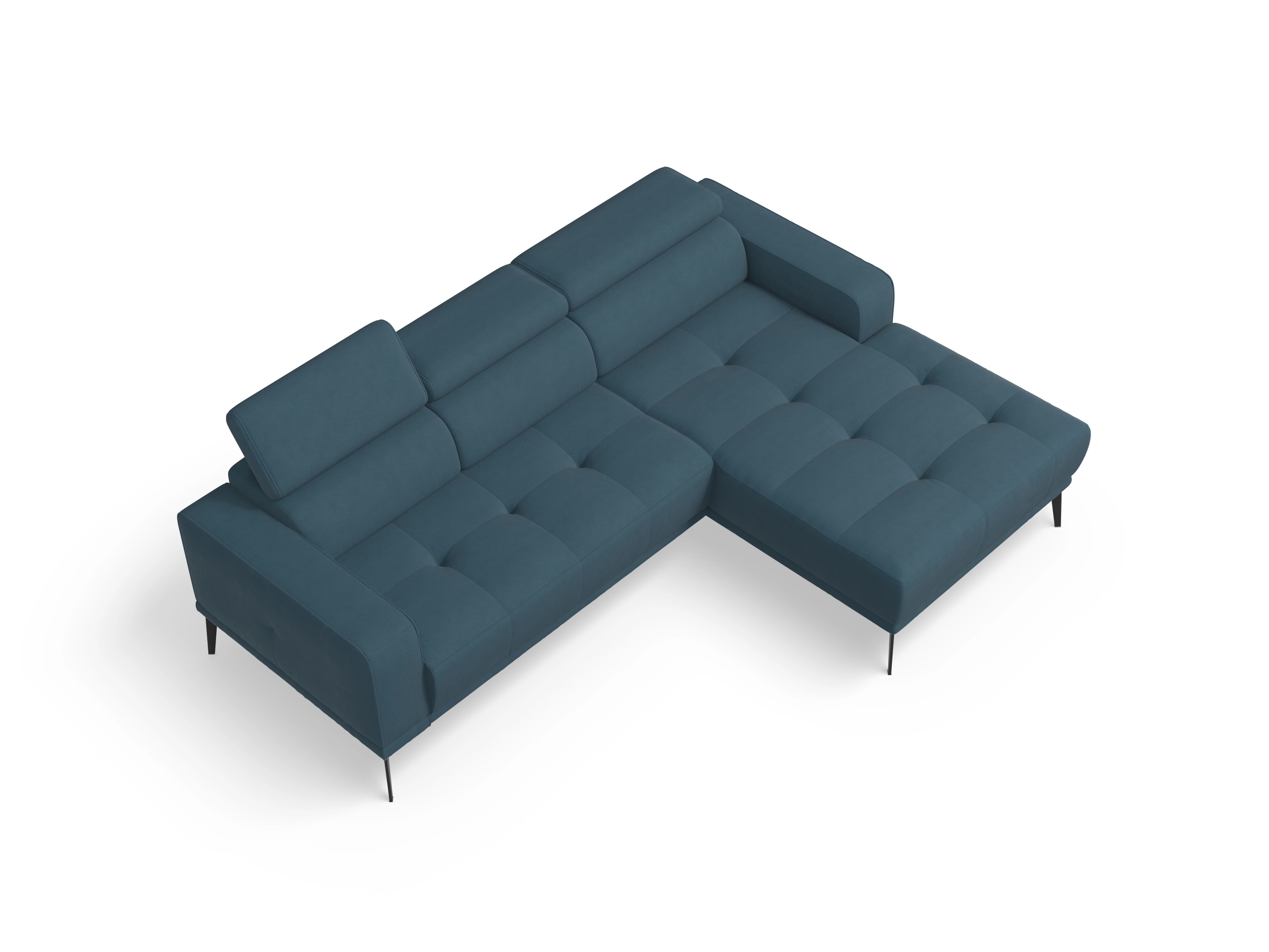Ansicht des Produktes Marco Ecksofa rechts Abschluss offen in Stoff Blau
