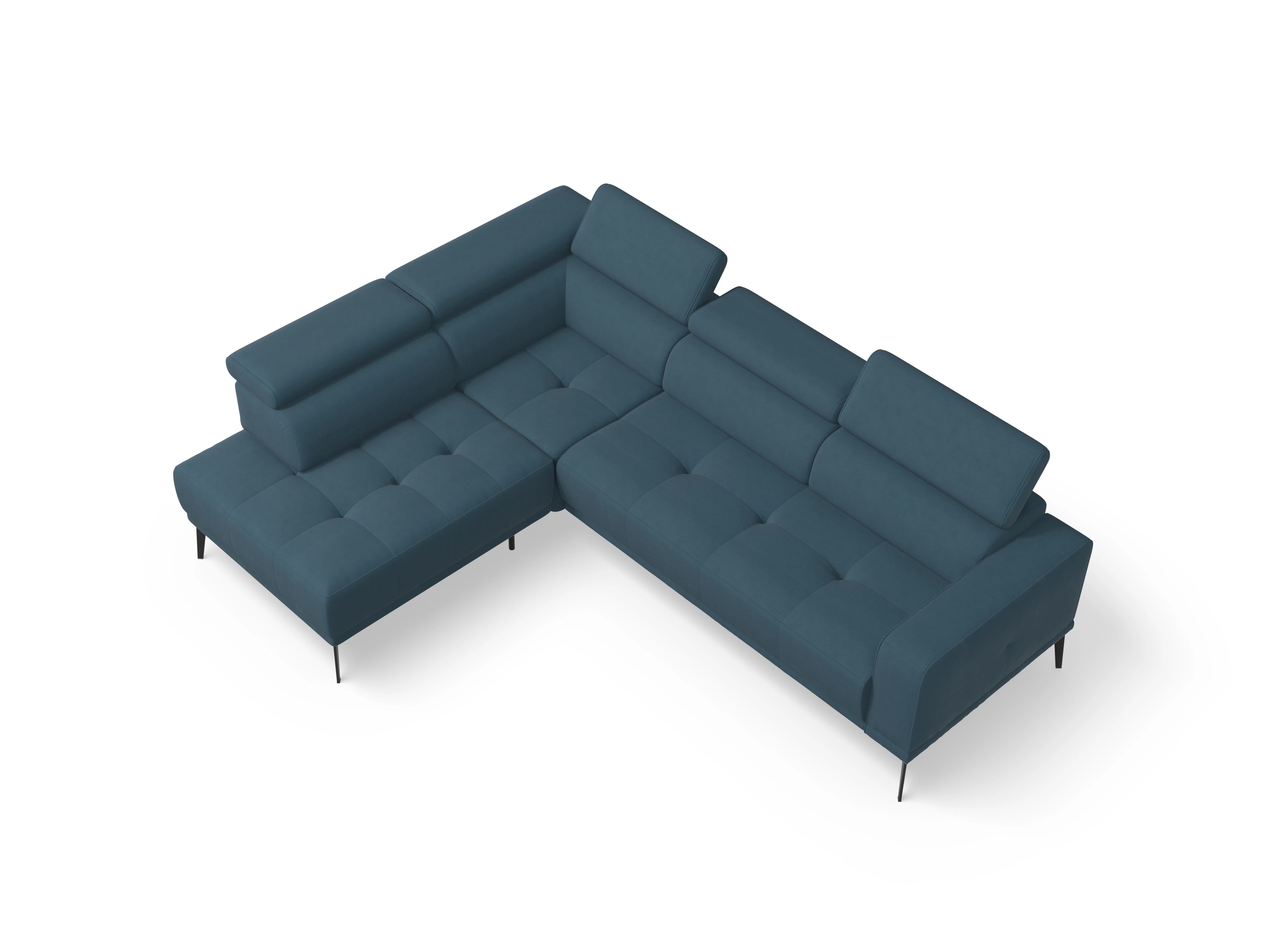 Ansicht des Produktes Marco Ecksofa links Abschluss offen in Stoff Blau