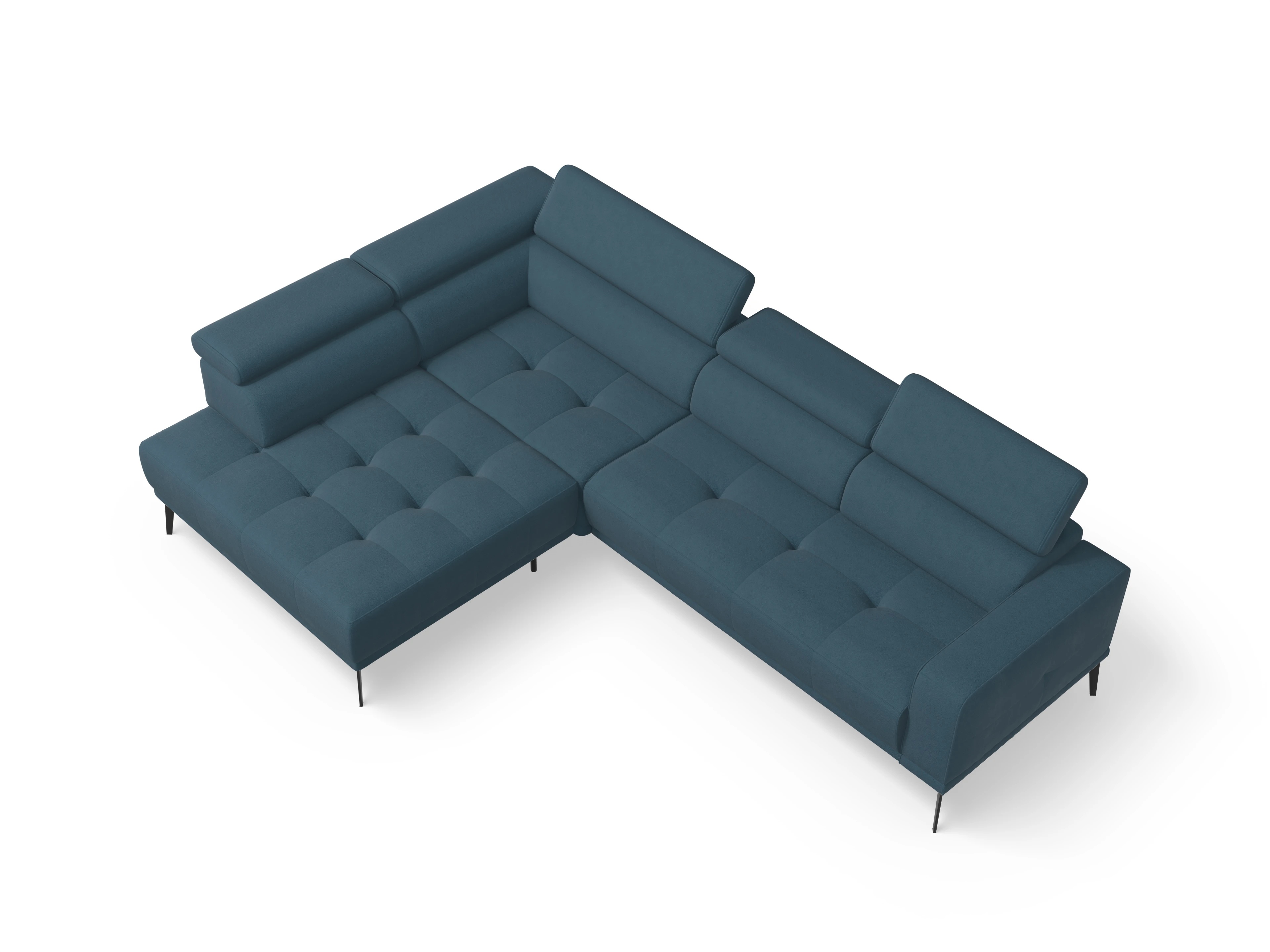 Ansicht des Produktes Marco Ecksofa links Abschluss offen in Stoff Blau