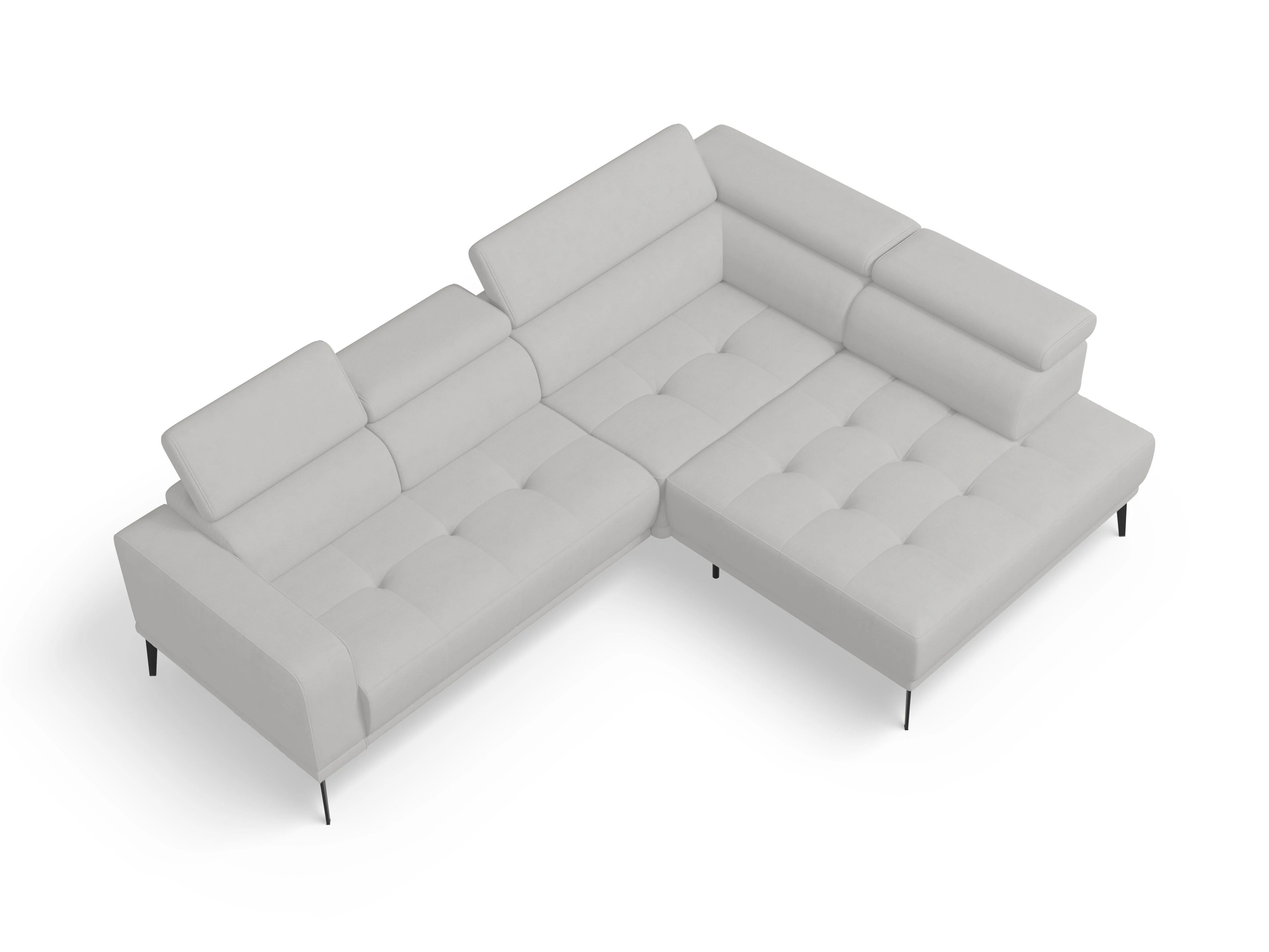 Ansicht des Produktes Marco Ecksofa rechts Abschluss offen in Stoff Grau