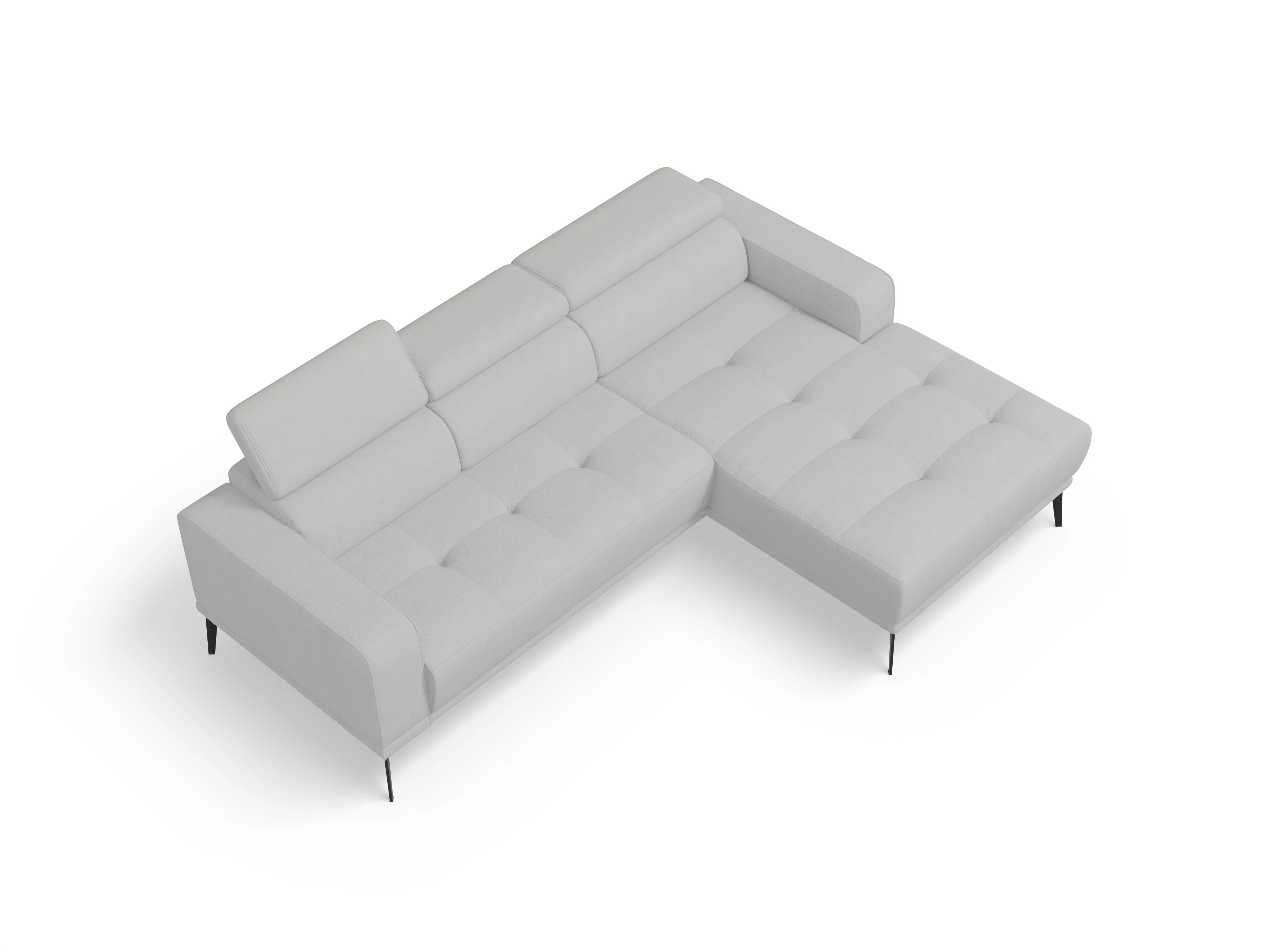 Ansicht des Produktes Marco Ecksofa rechts Abschluss offen in Stoff Grau