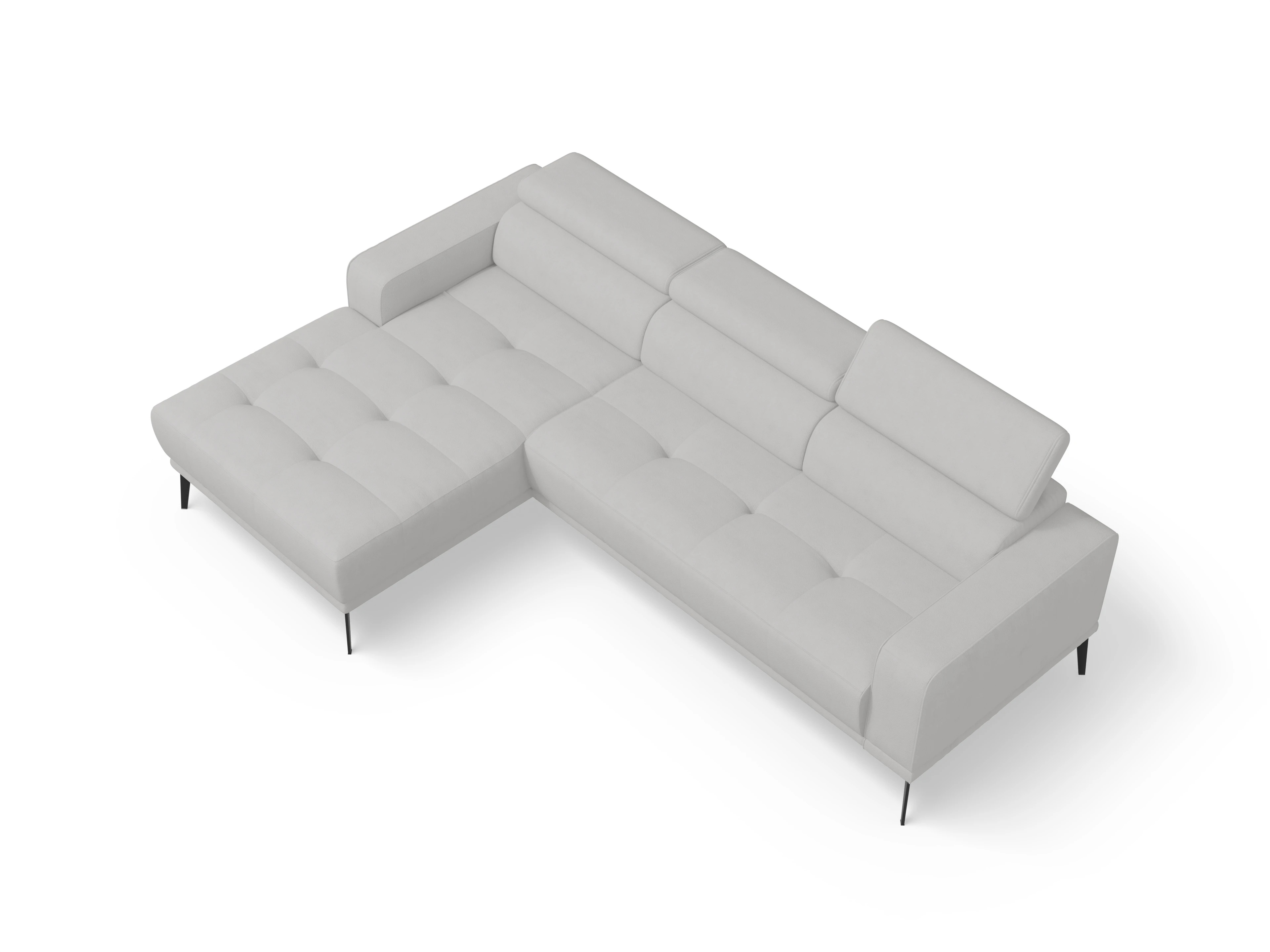 Ansicht des Produktes Marco Ecksofa links Abschluss offen in Stoff Grau
