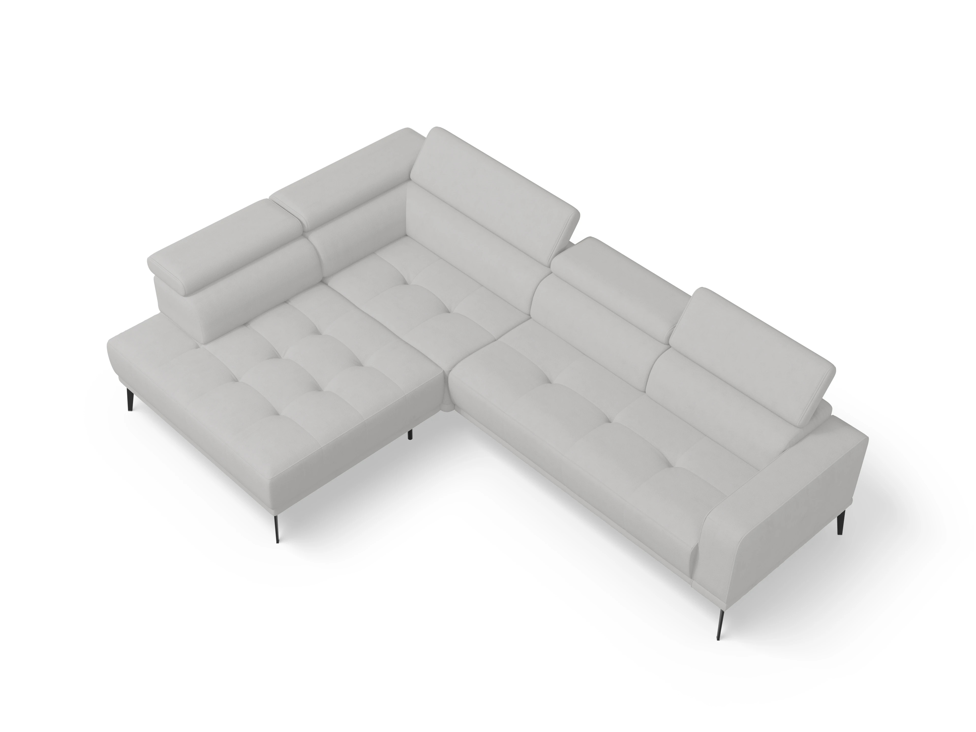 Ansicht des Produktes Marco Ecksofa links Abschluss offen in Stoff Grau