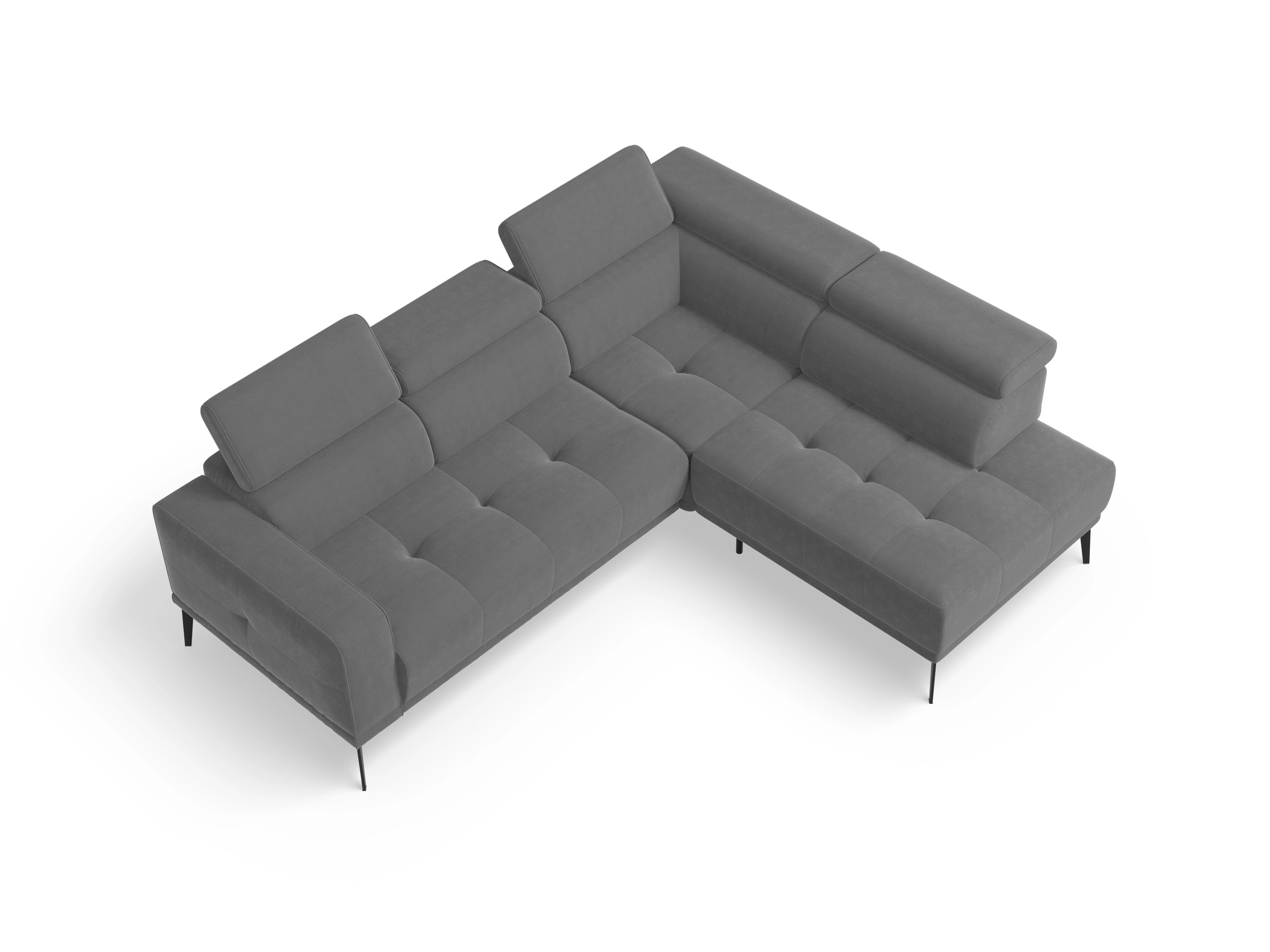 Ansicht des Produktes Marco Ecksofa rechts Abschluss offen in Stoff Grau