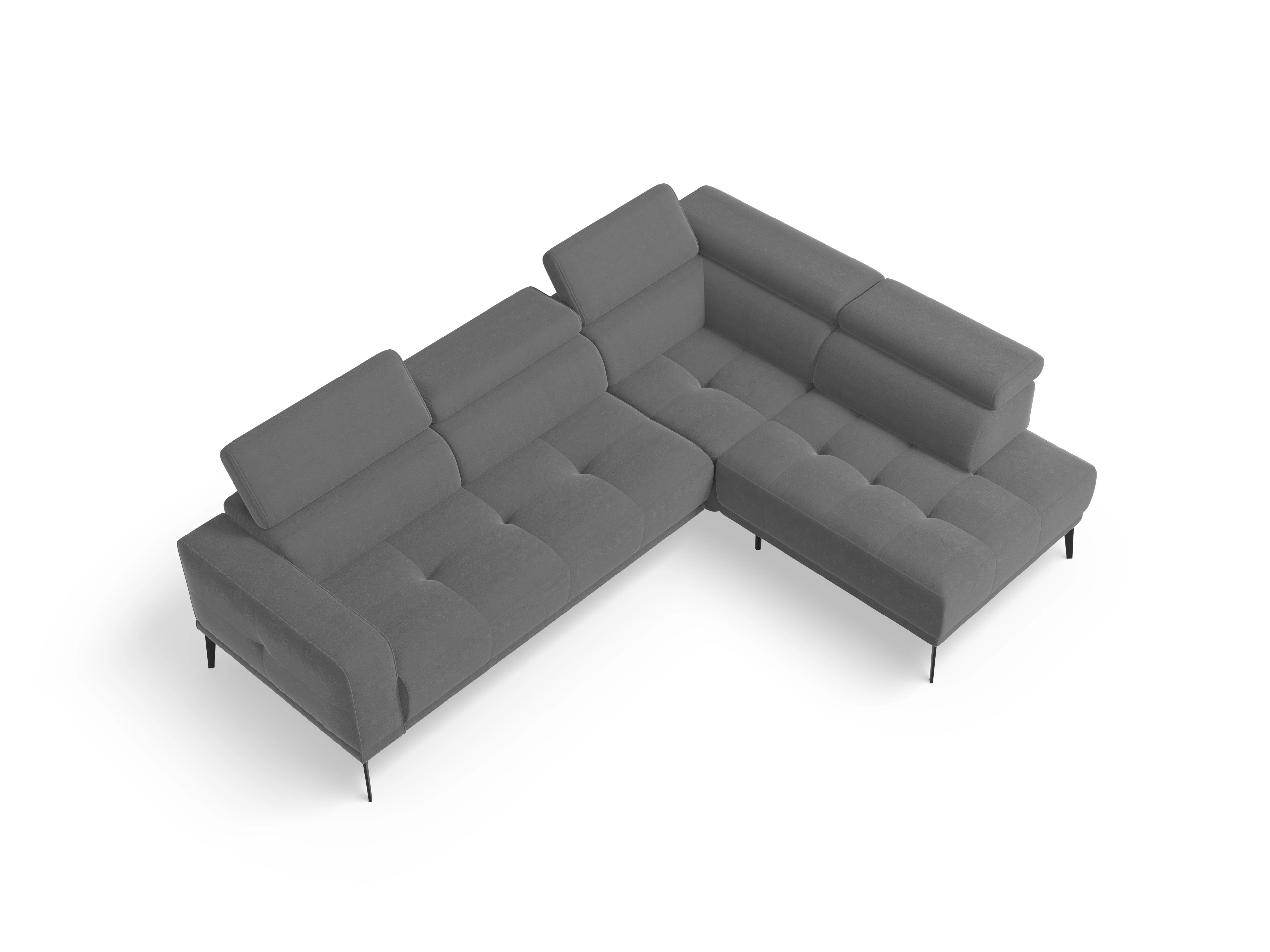 Ansicht des Produktes Marco Ecksofa rechts Abschluss offen in Stoff Grau
