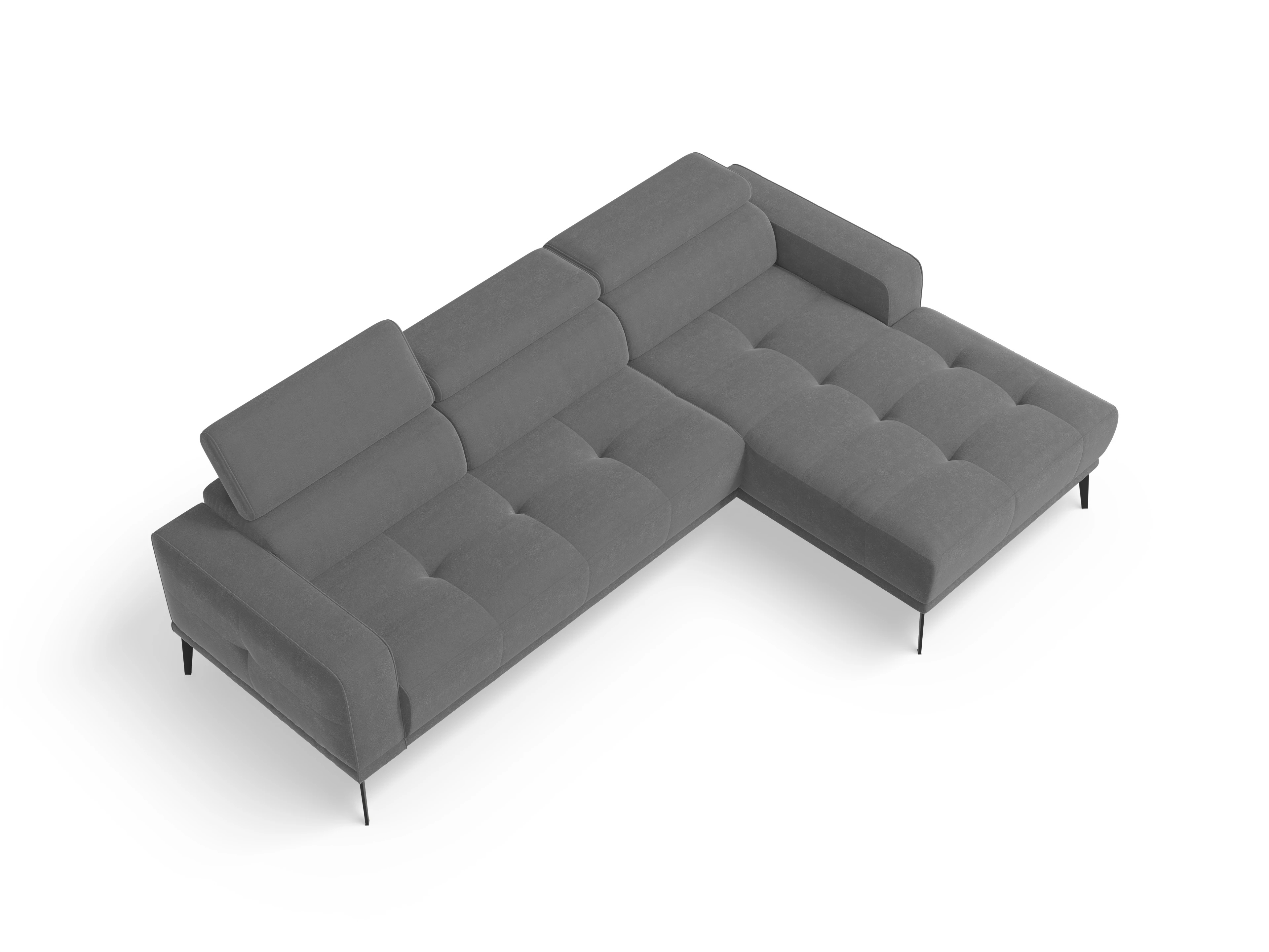 Marco LO Medium R Ansicht des Produktes Marco Ecksofa rechts Abschluss offen in Stoff Grau
