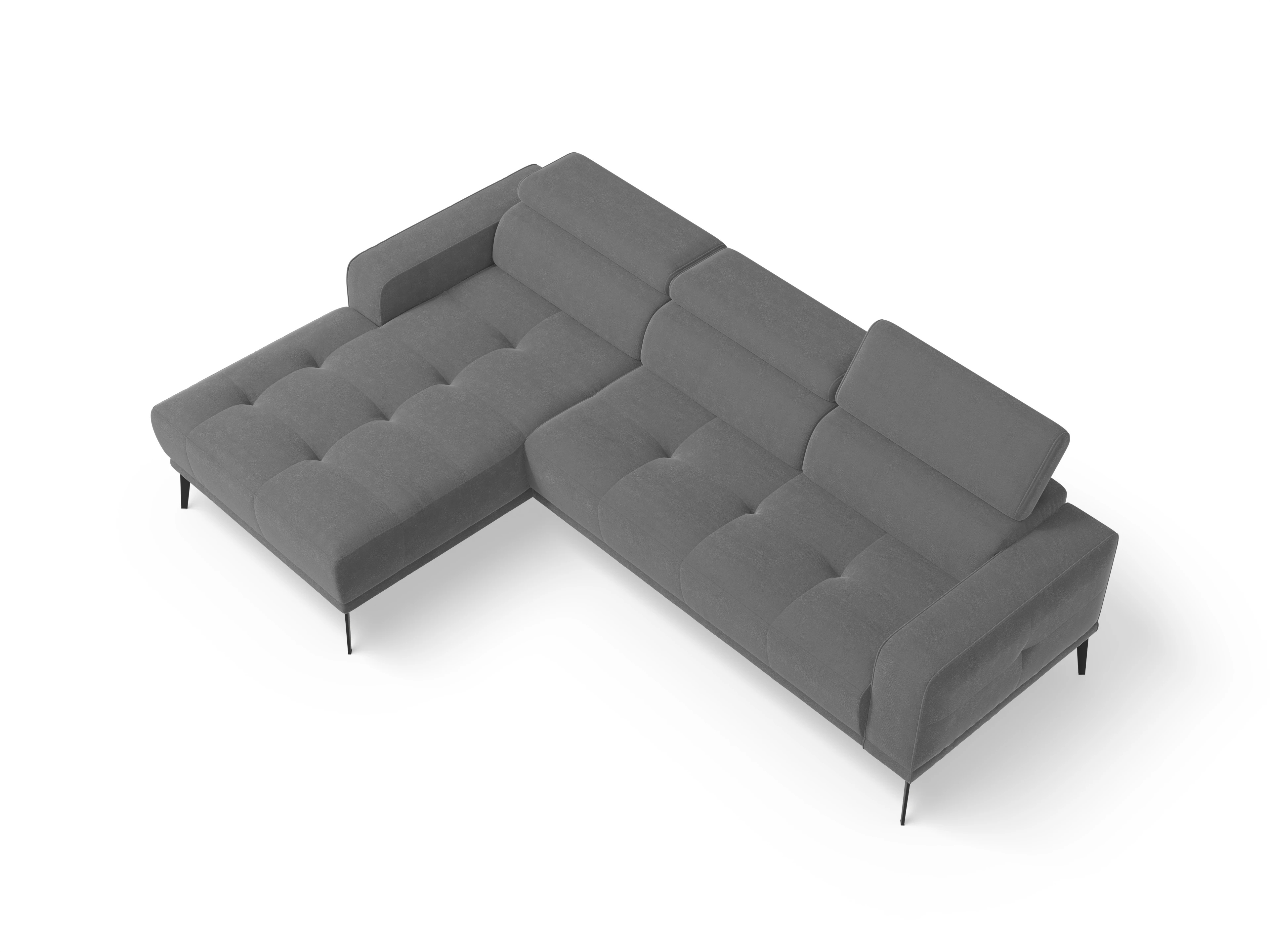 Ansicht des Produktes Marco Ecksofa links Abschluss offen in Stoff Grau