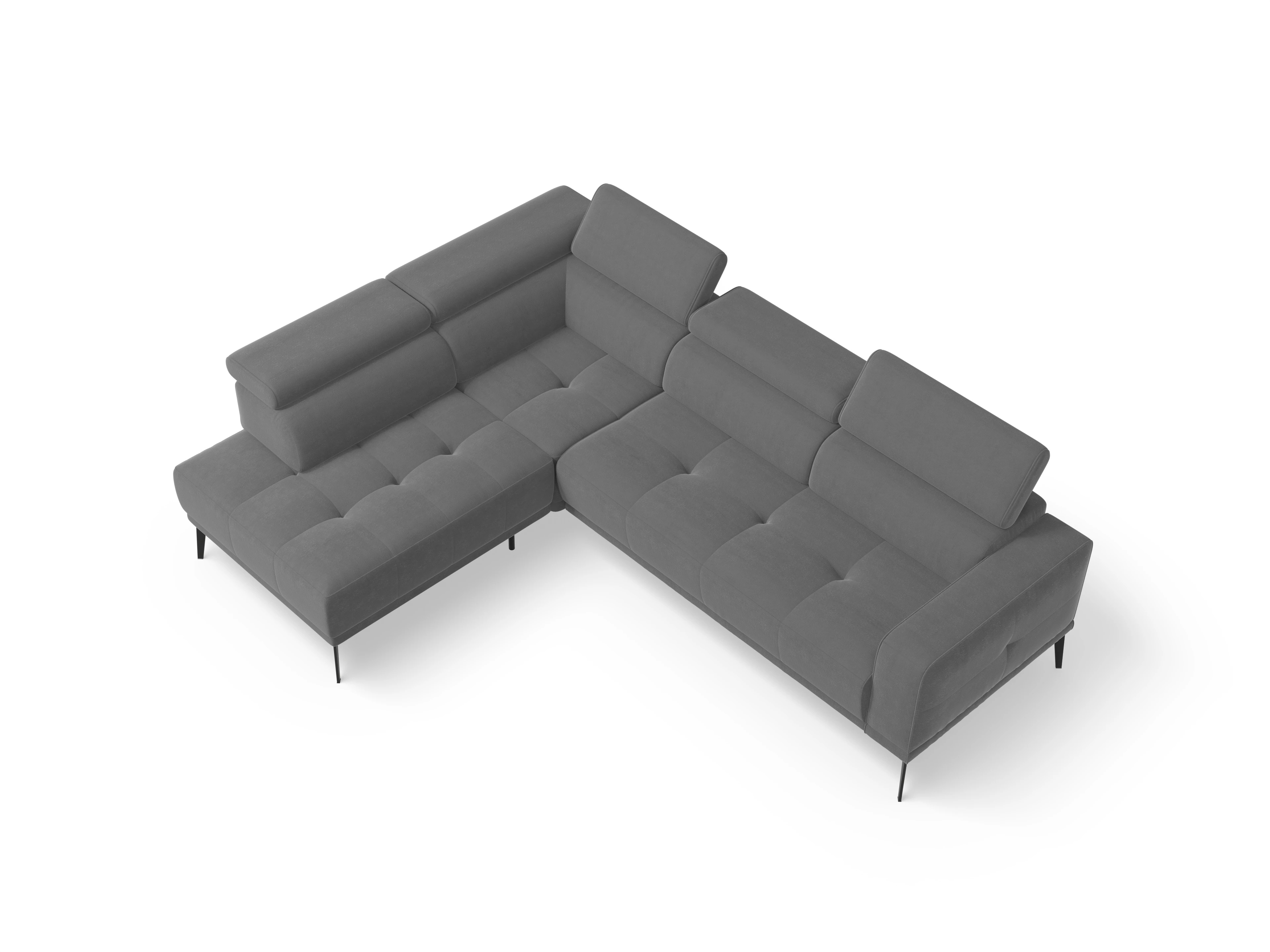 Ansicht des Produktes Marco Ecksofa links Abschluss offen in Stoff Grau