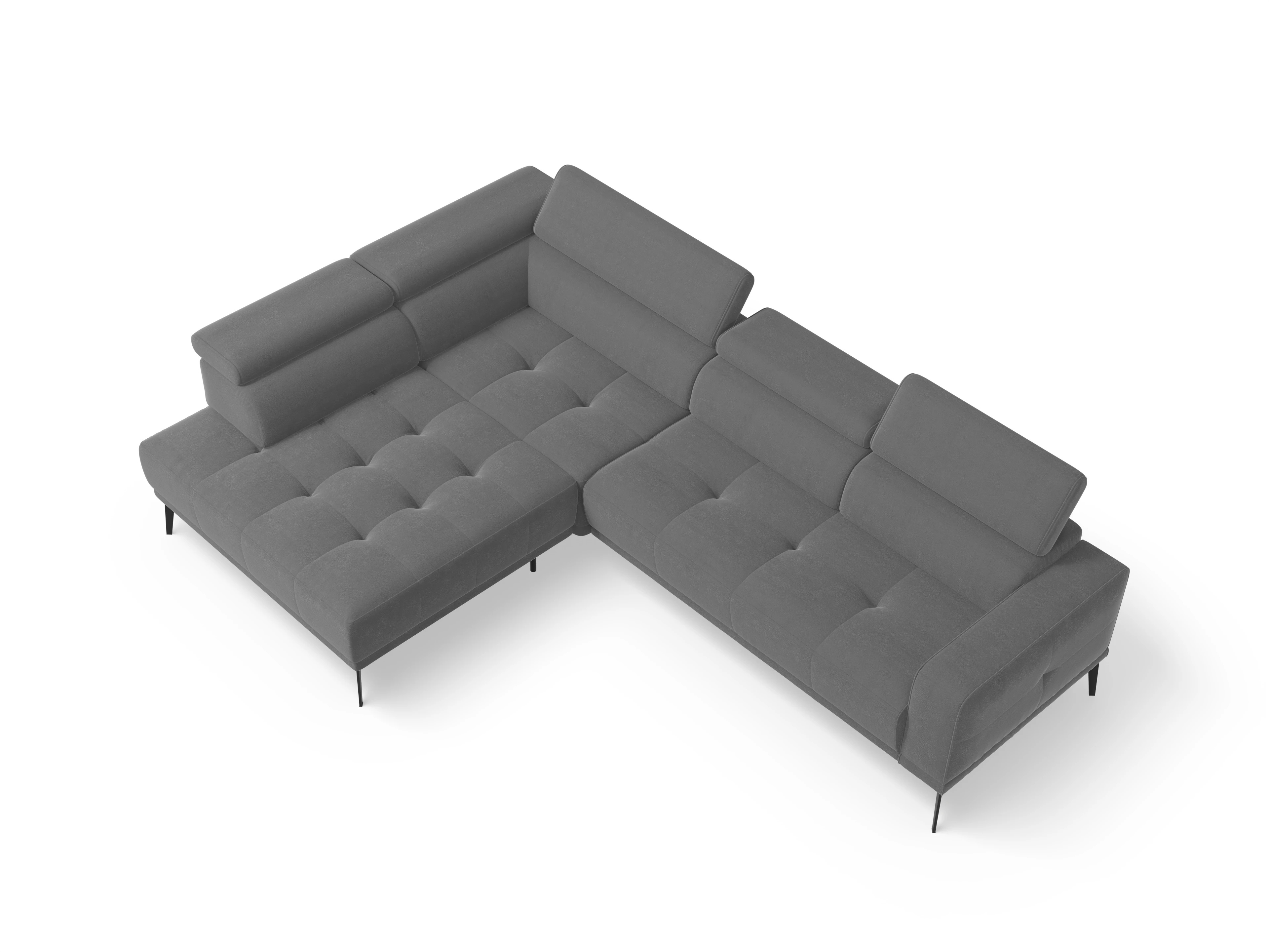 Ansicht des Produktes Marco Ecksofa links Abschluss offen in Stoff Grau