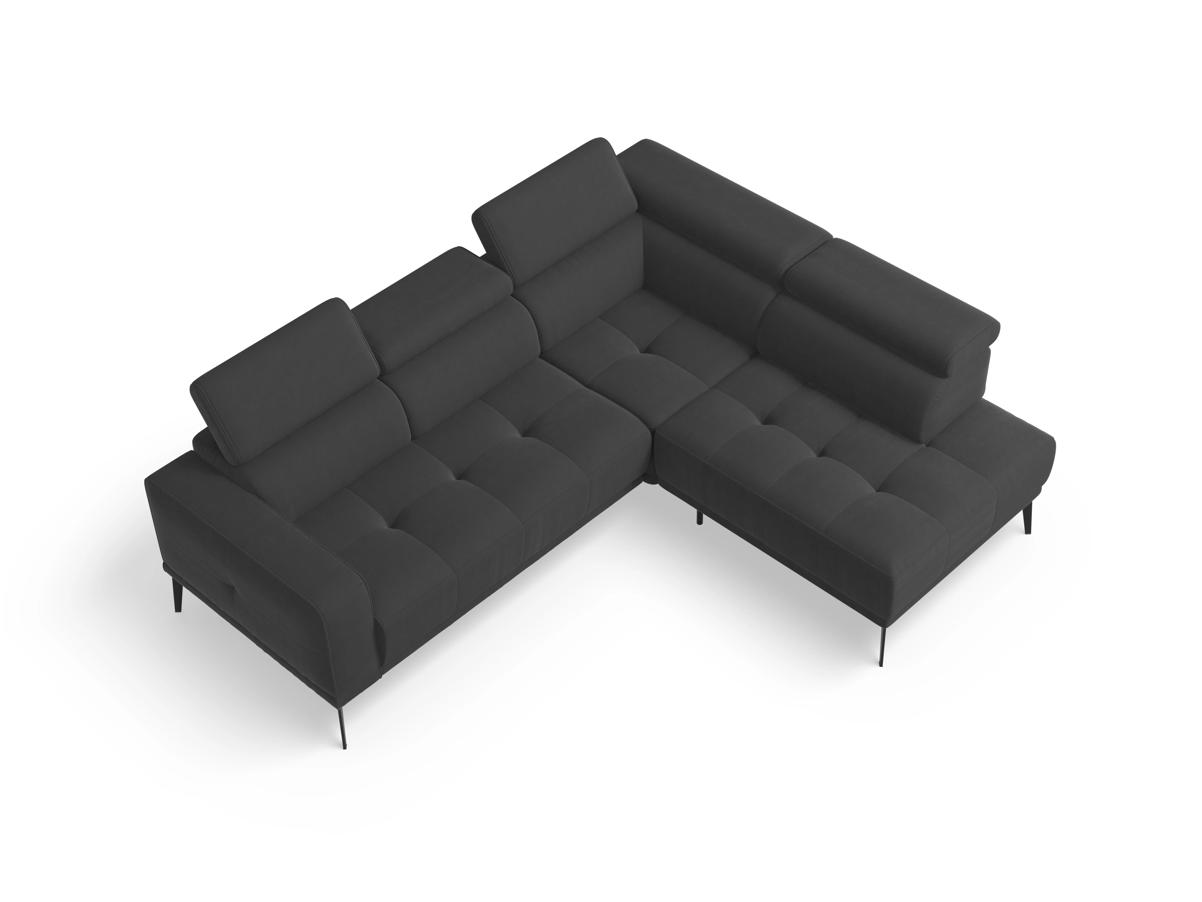 Marco Aho kl Small R Ansicht des Produktes Marco Ecksofa rechts Abschluss offen in Stoff Grau