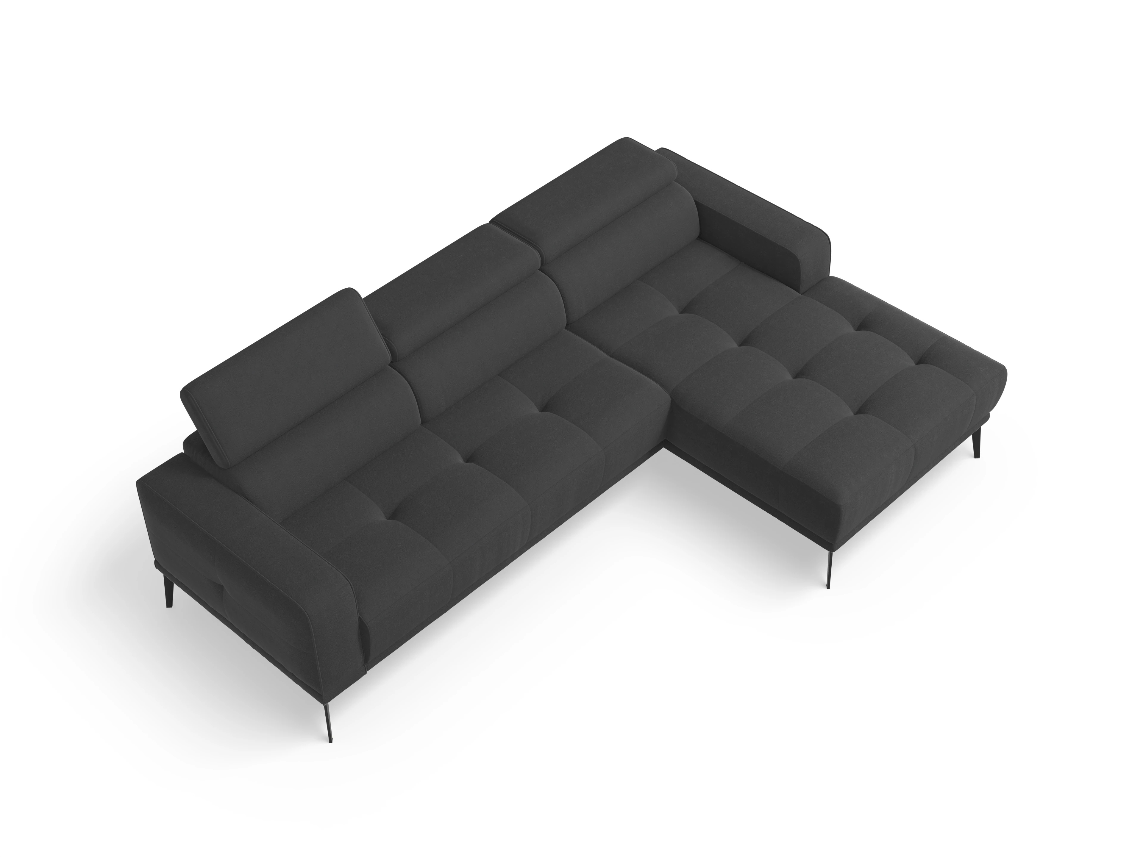 Ansicht des Produktes Marco Ecksofa rechts Abschluss offen in Stoff Grau