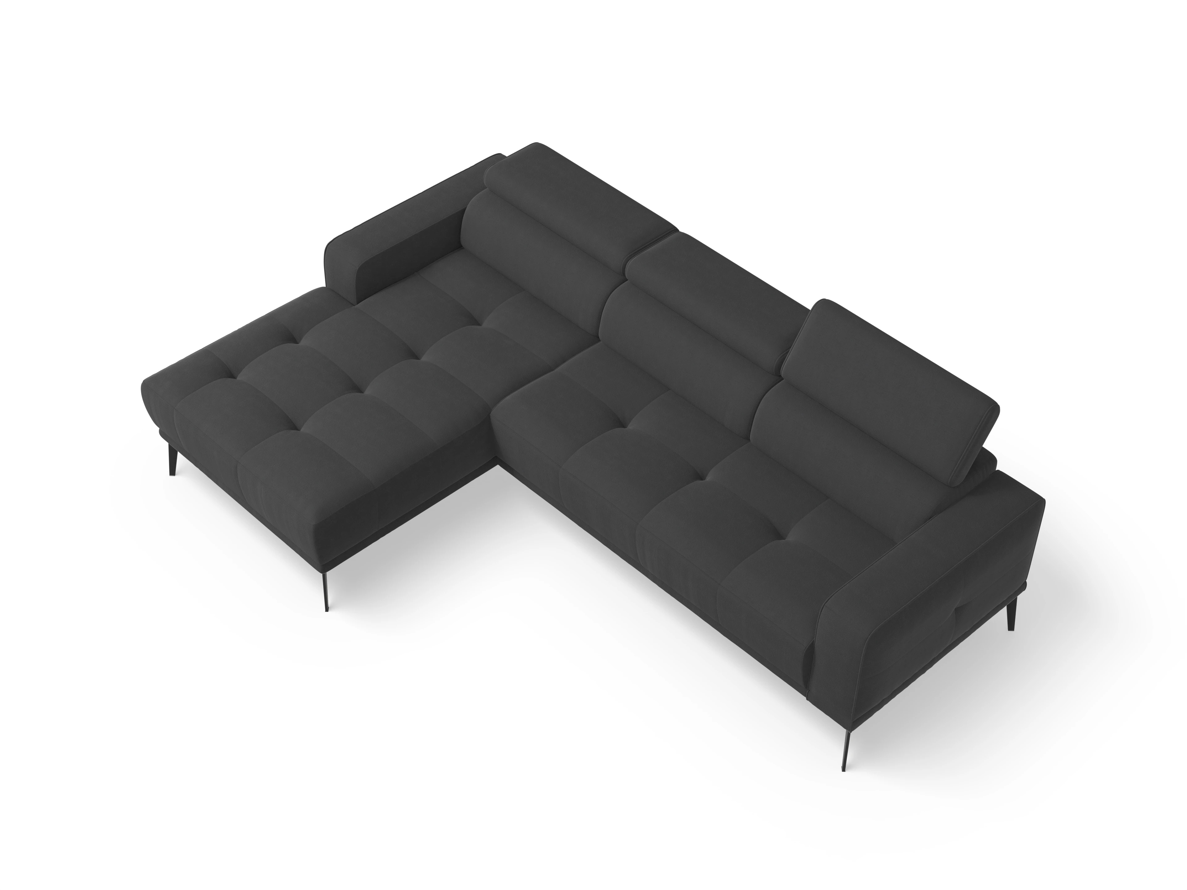 Ansicht des Produktes Marco Ecksofa links Abschluss offen in Stoff Grau