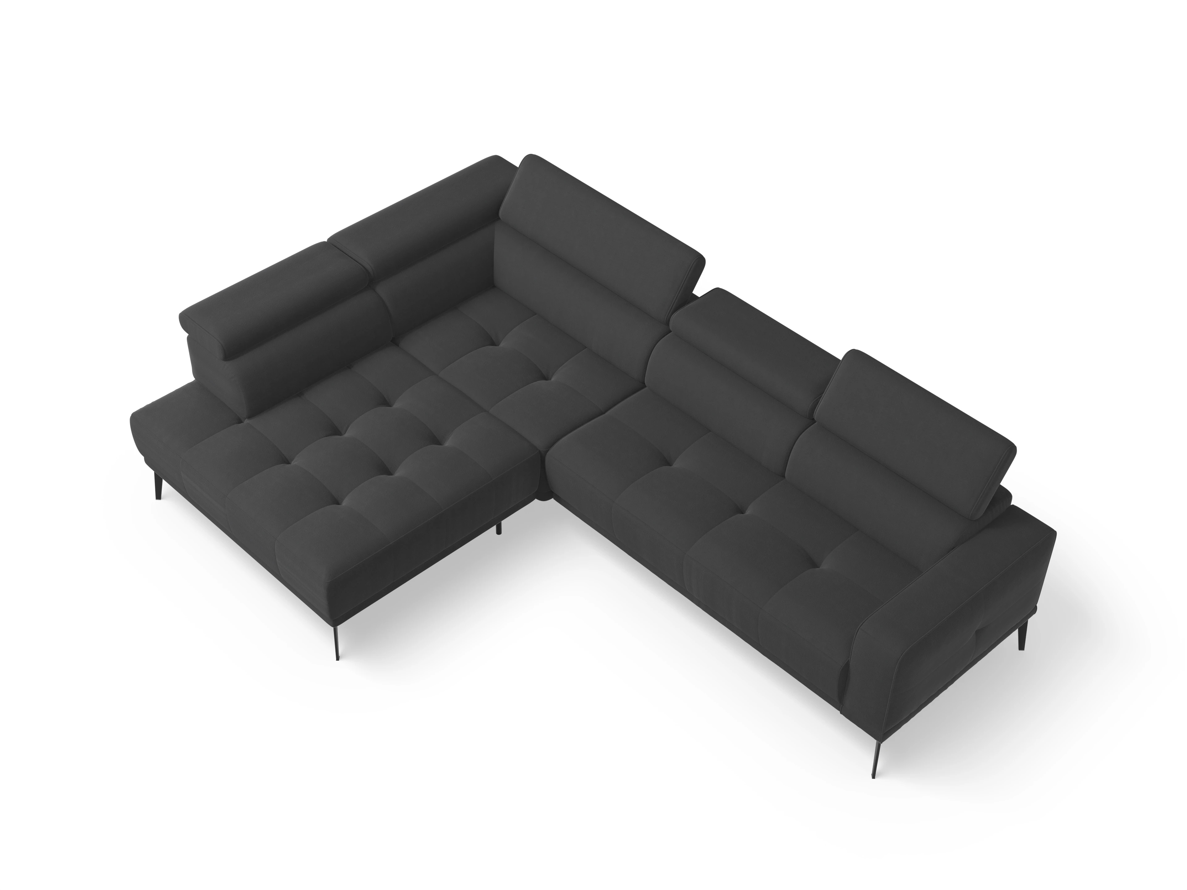 Ansicht des Produktes Marco Ecksofa links Abschluss offen in Stoff Grau