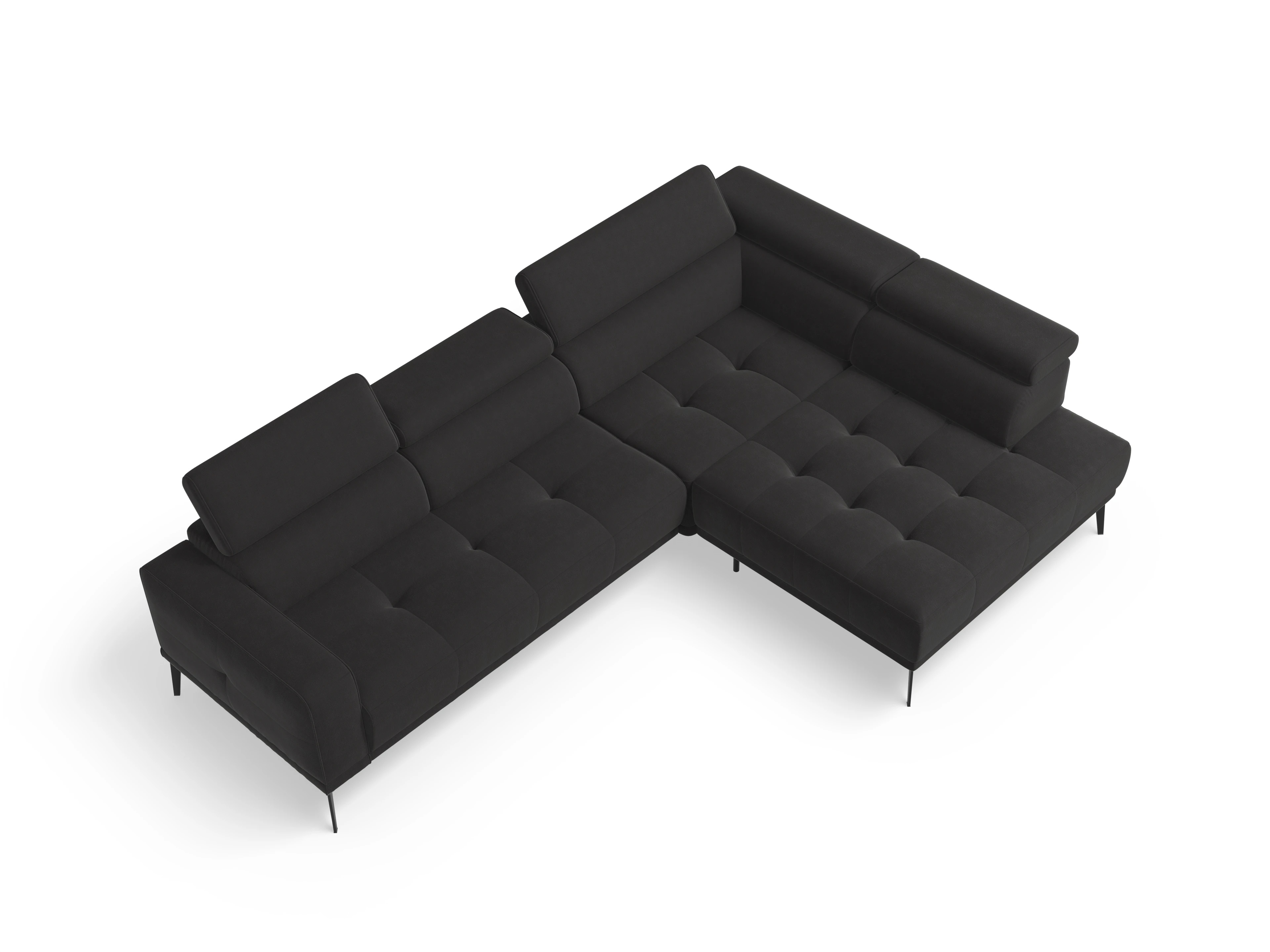 Ansicht des Produktes Marco Ecksofa rechts Abschluss offen in Stoff Grau