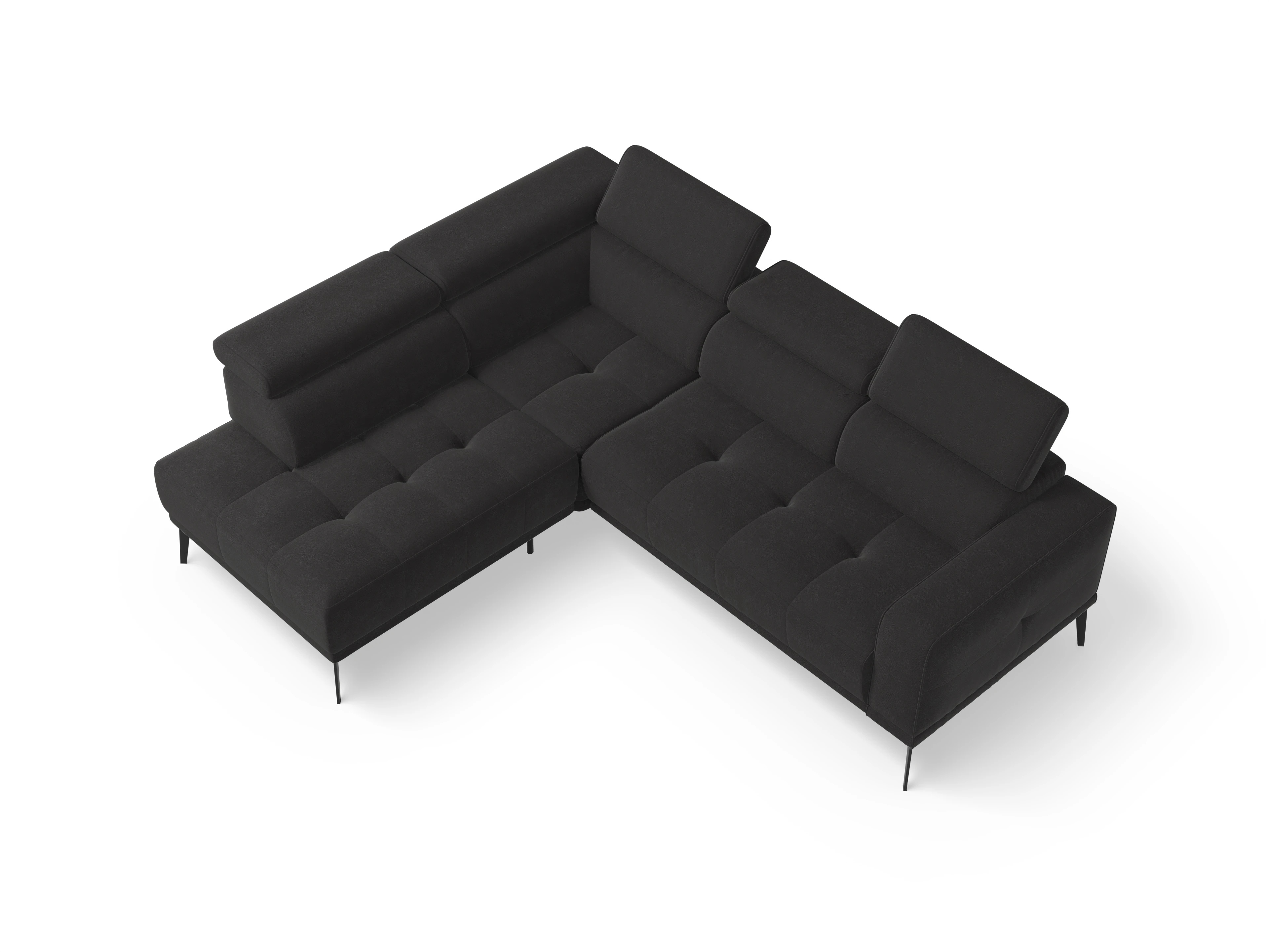 Ansicht des Produktes Marco Ecksofa links Abschluss offen in Stoff Grau