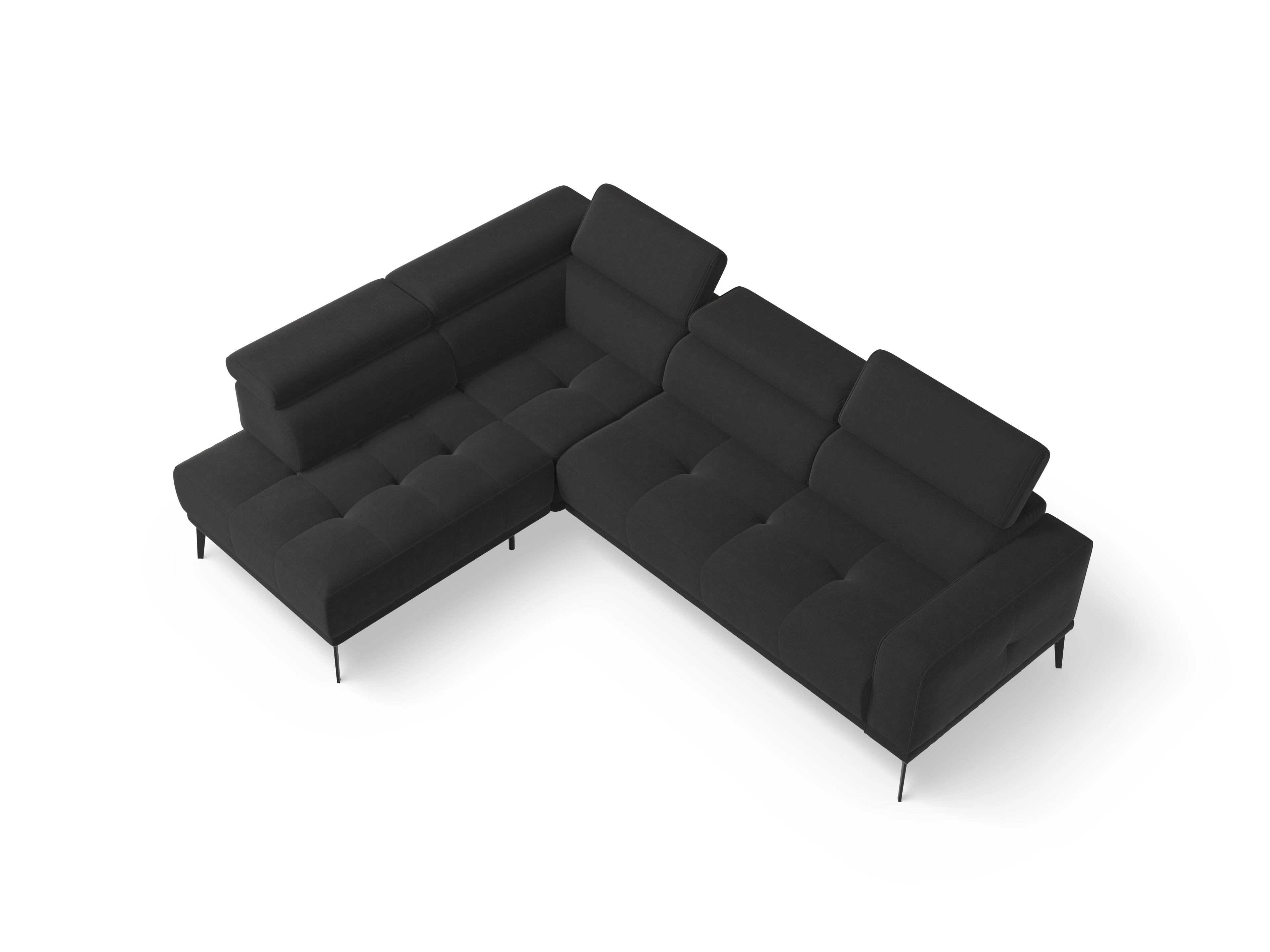 Ansicht des Produktes Marco Ecksofa links Abschluss offen in Stoff Grau