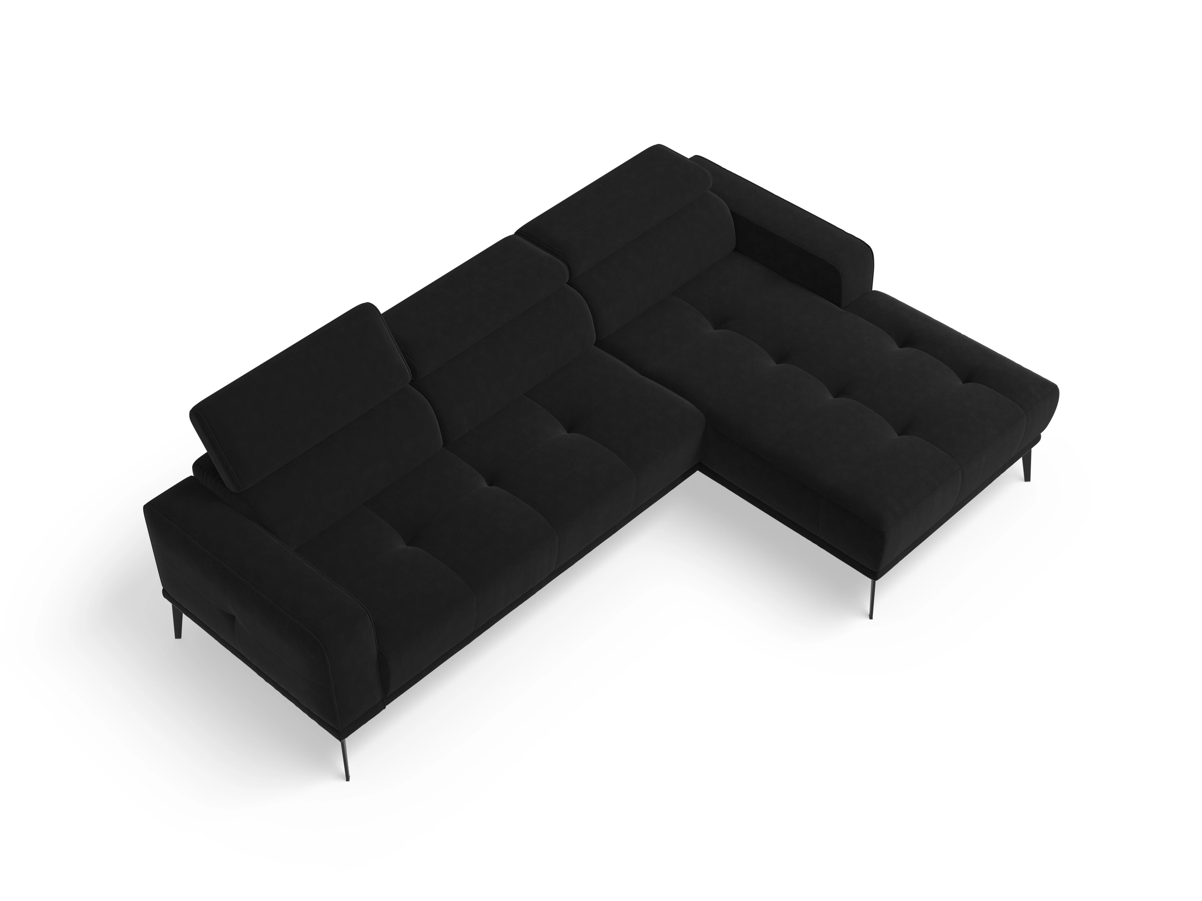 Marco LO Medium R Ansicht des Produktes Marco Ecksofa rechts Abschluss offen in Stoff Schwarz