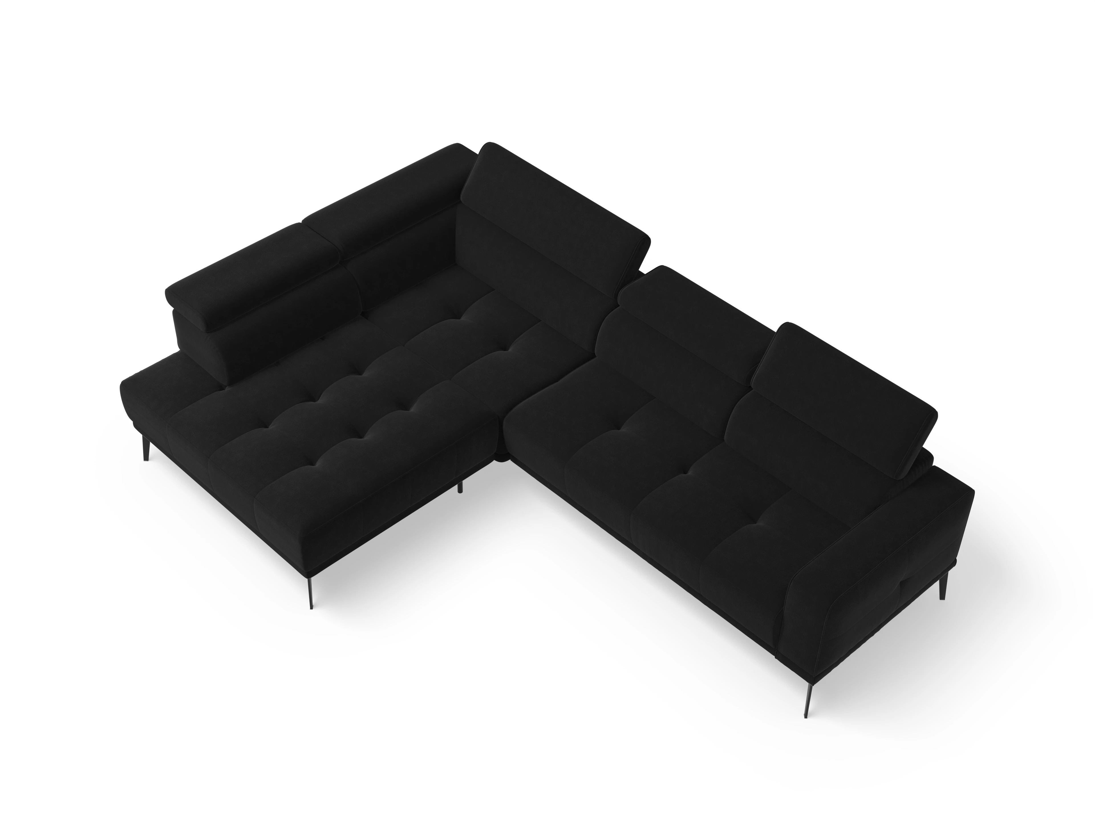 Ansicht des Produktes Marco Ecksofa links Abschluss offen in Stoff Schwarz