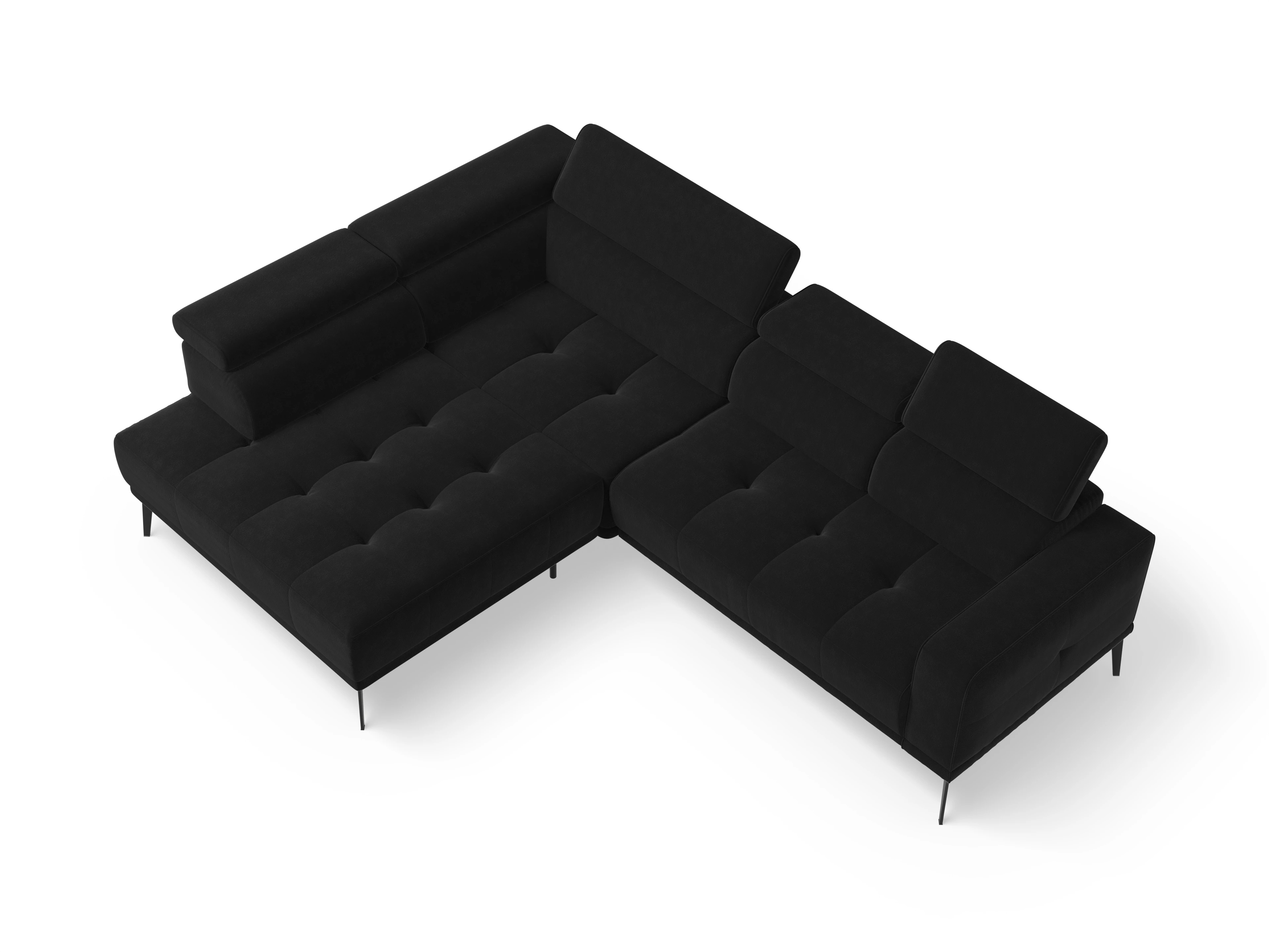 Ansicht des Produktes Marco Ecksofa links Abschluss offen in Stoff Schwarz