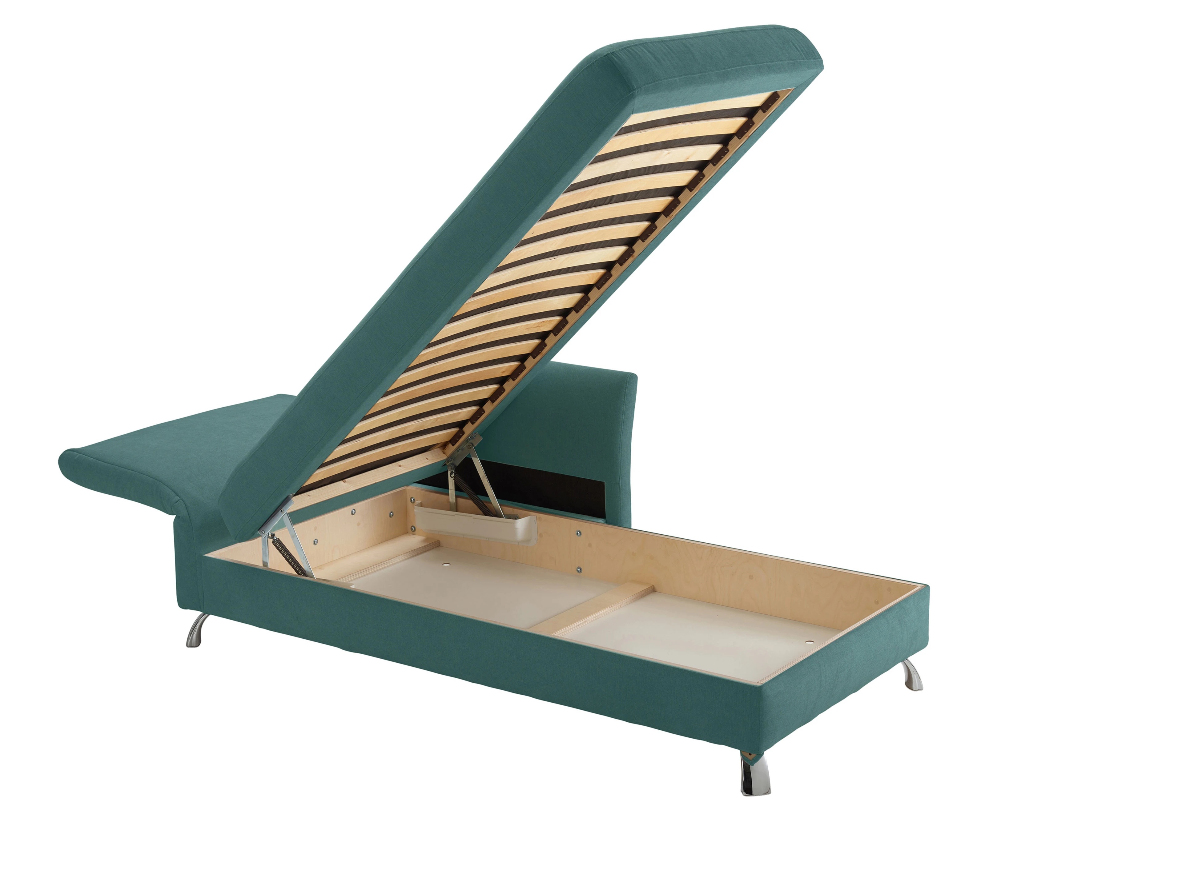 Ansicht des Produktes Easy Ottomane mit Bettkasten in Stoff Grün